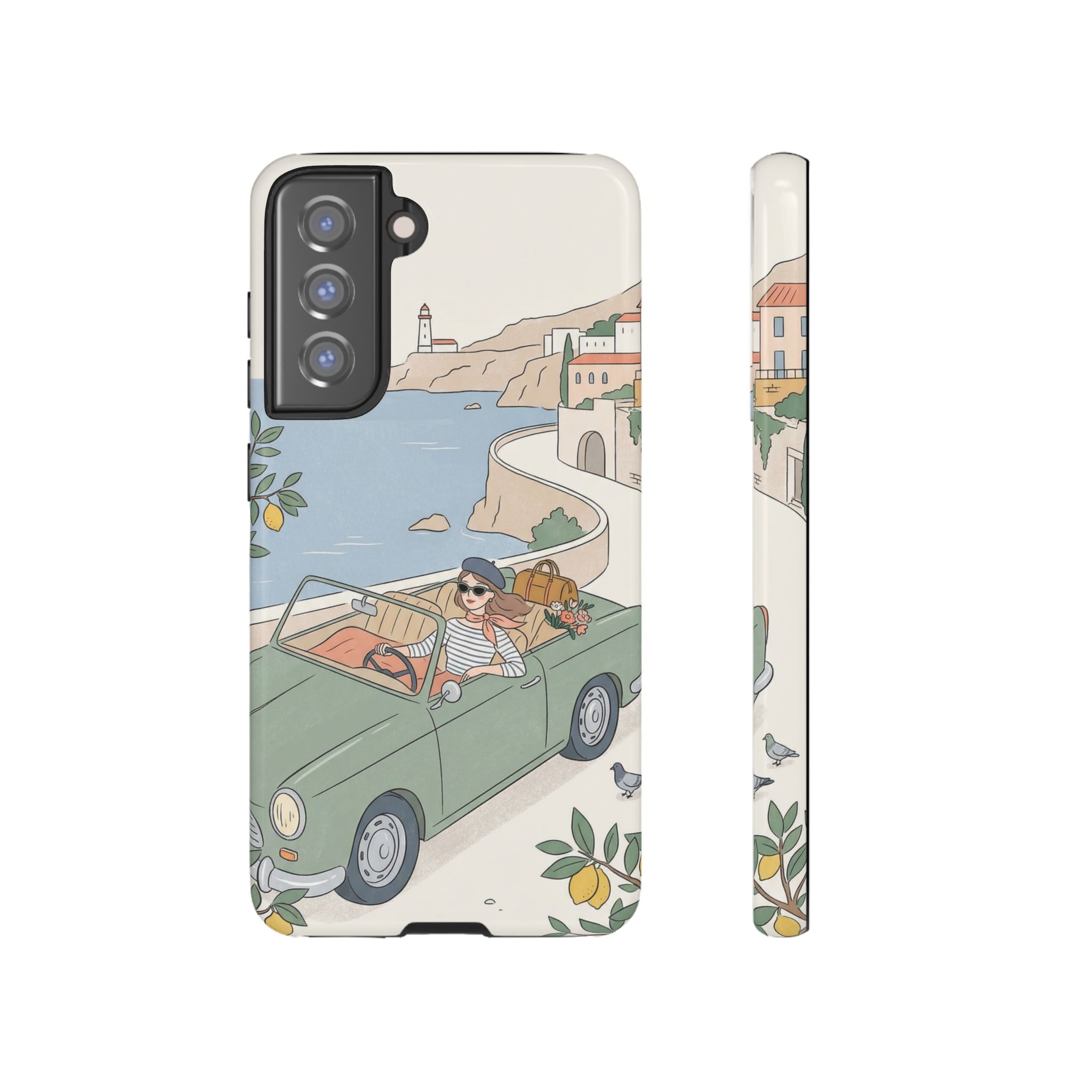 Retro Coastal Road Trip Design Samsung Galaxy Phone Case