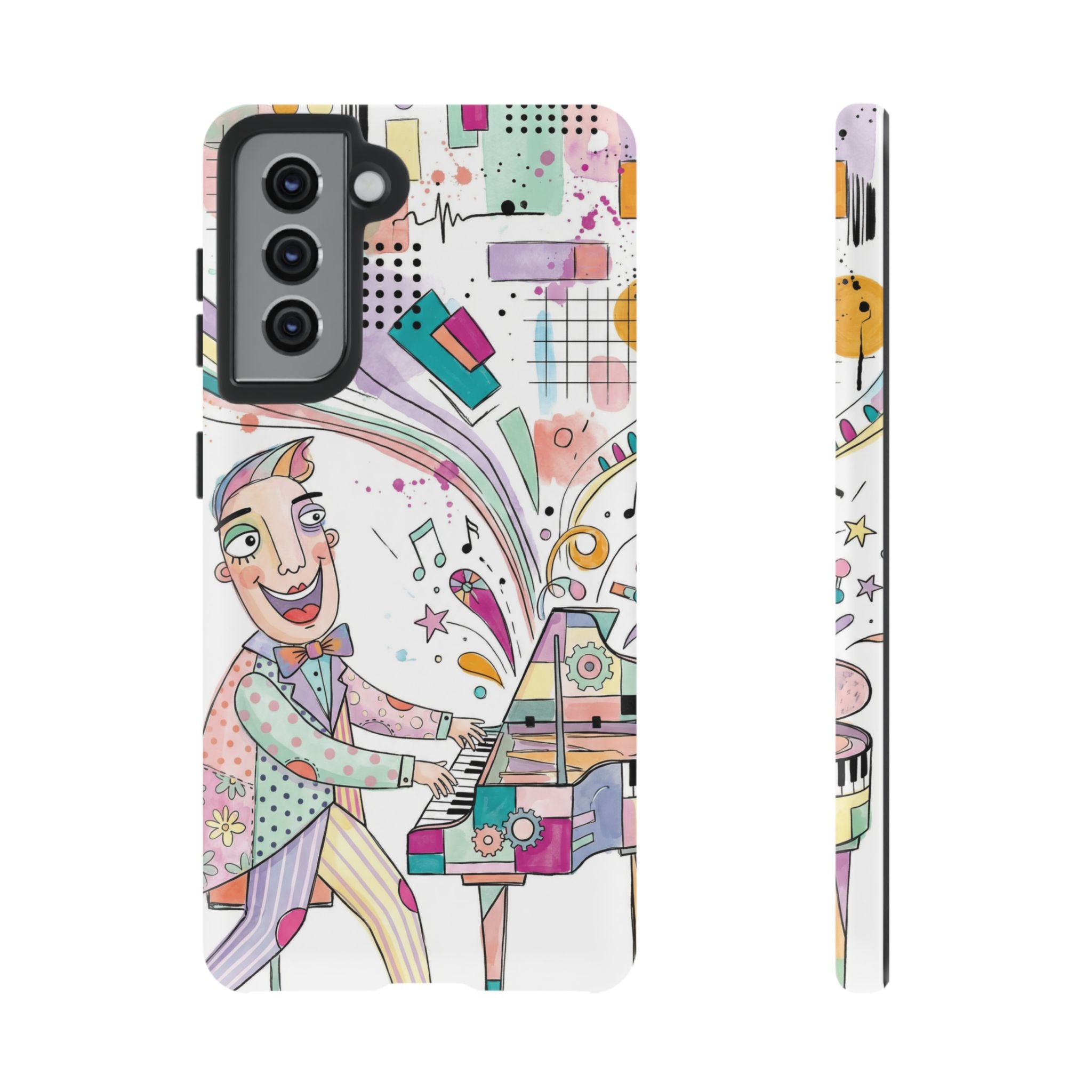 Musical Pianist Samsung Galaxy Phone Case | Colorful Whimsical Piano Art