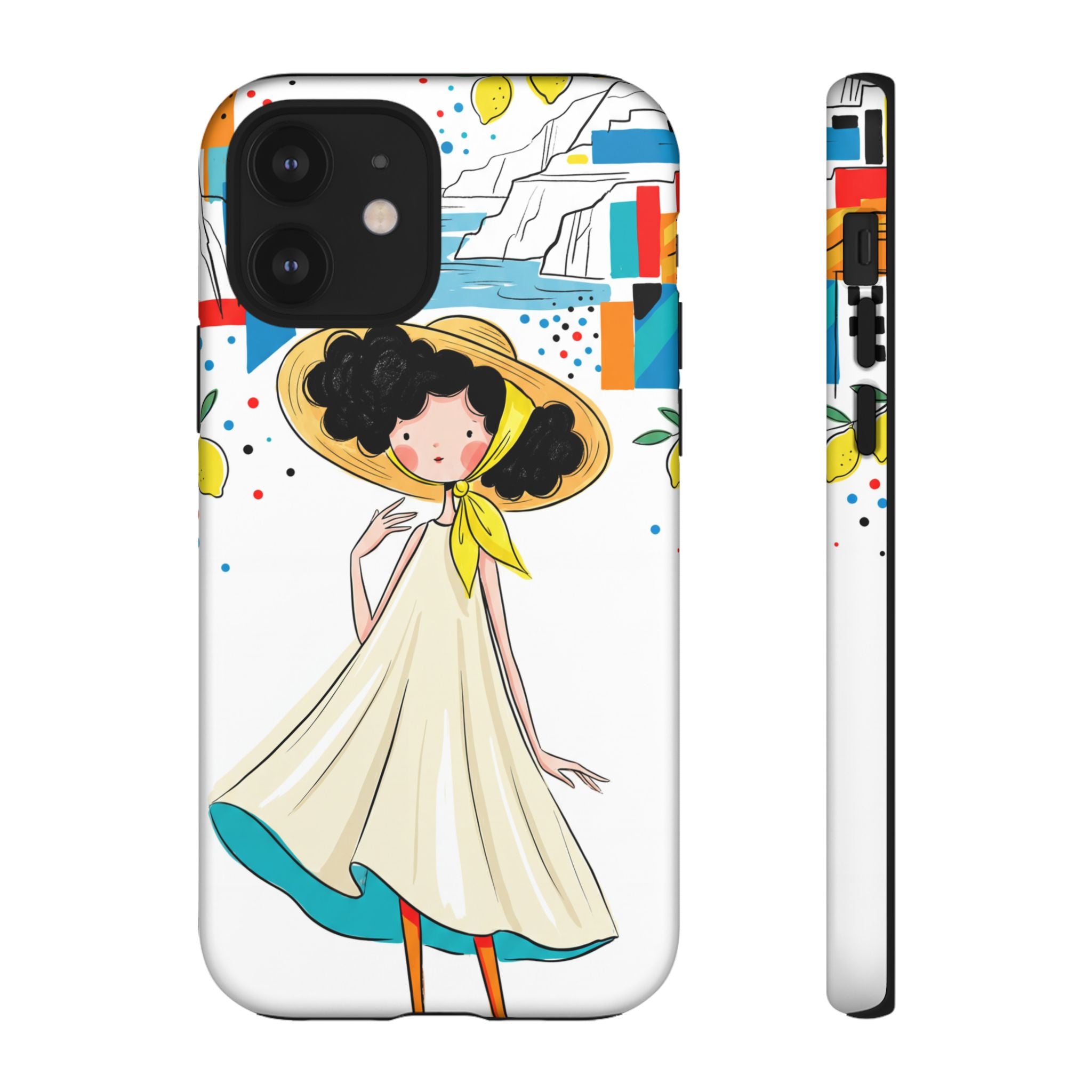 Cute Summer Girl iPhone Case | Whimsical Coastal Illustration Protective Case
