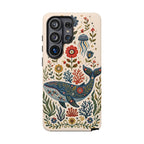 Floral Whale Samsung Galaxy Phone Case | Boho Marine Pattern Tough Case