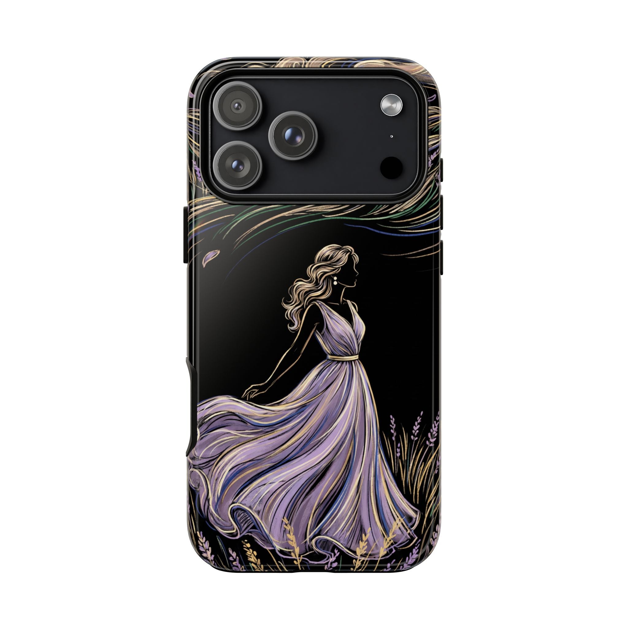 Lavender Breeze iPhone Case | Elegant Dancing Woman Floral Protection