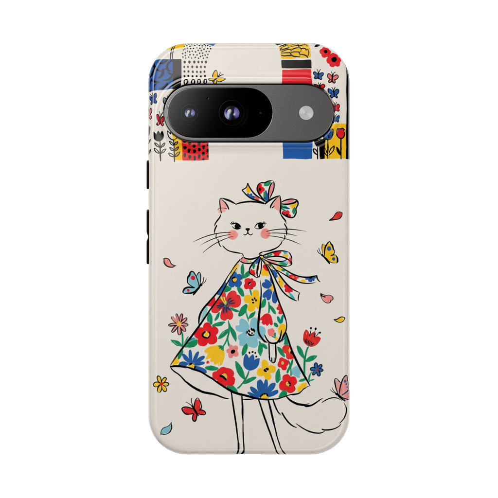 Floral Kitty Google Pixel Phone Case | Cute Cat