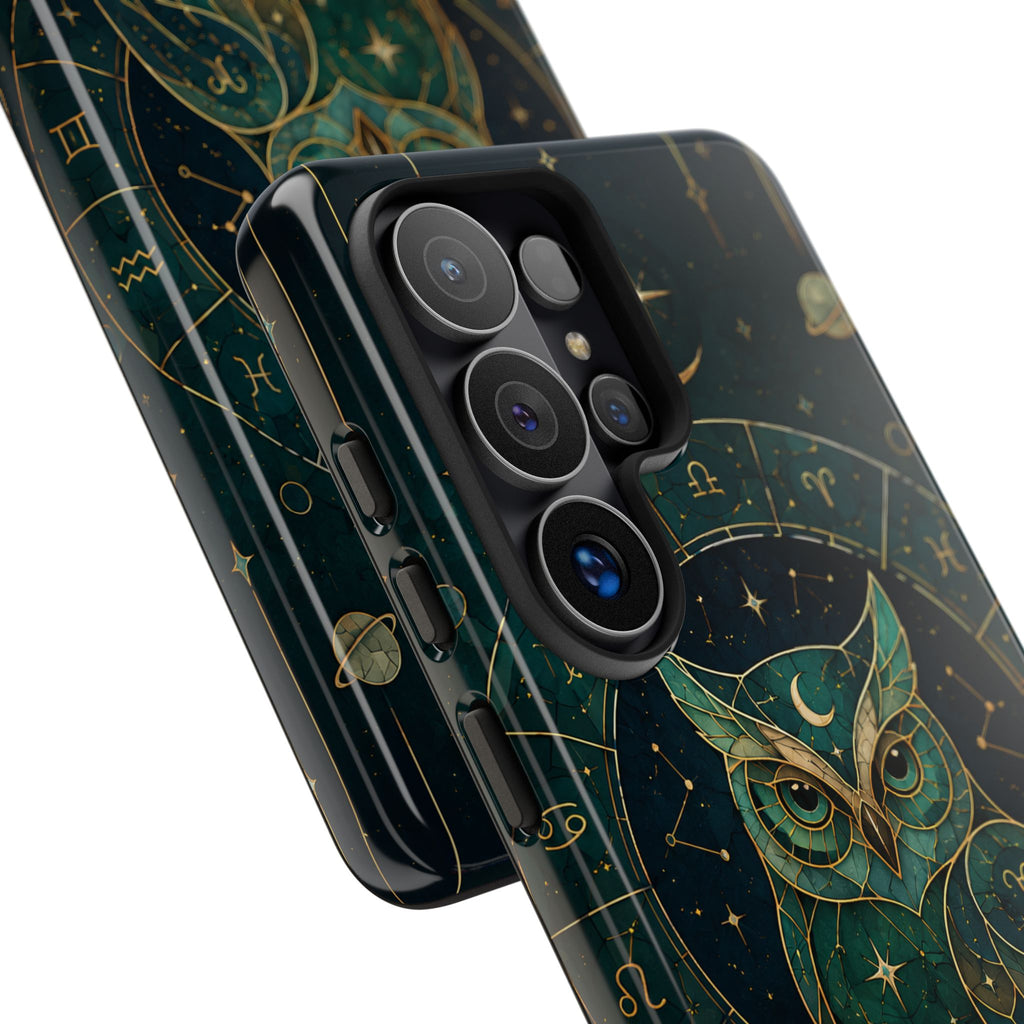 Moonlit Owl Samsung Galaxy Phone Case | Stained Glass Owl Phone Case