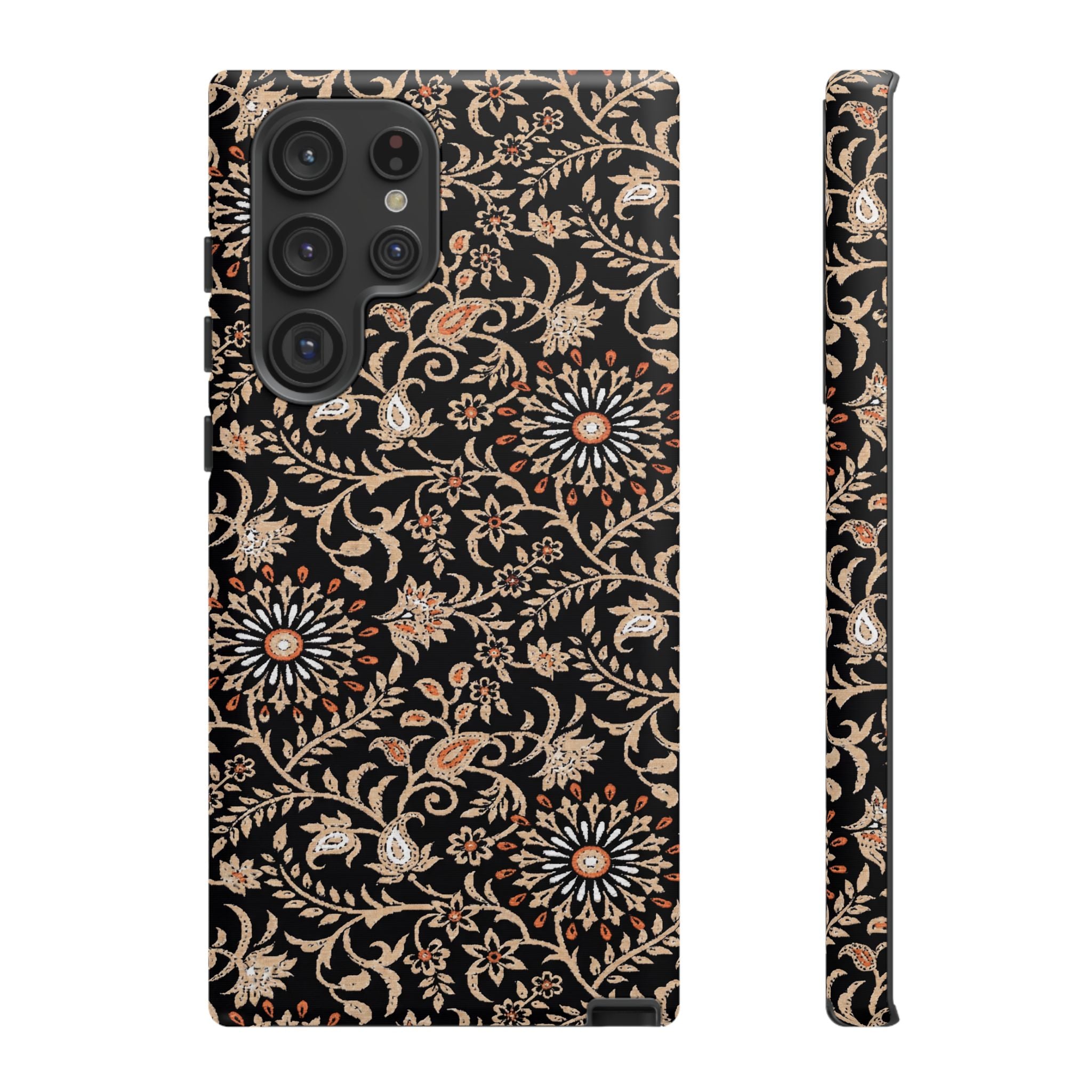 Batik Floral Black Ornate Daisies Tough Samsung Galaxy Case