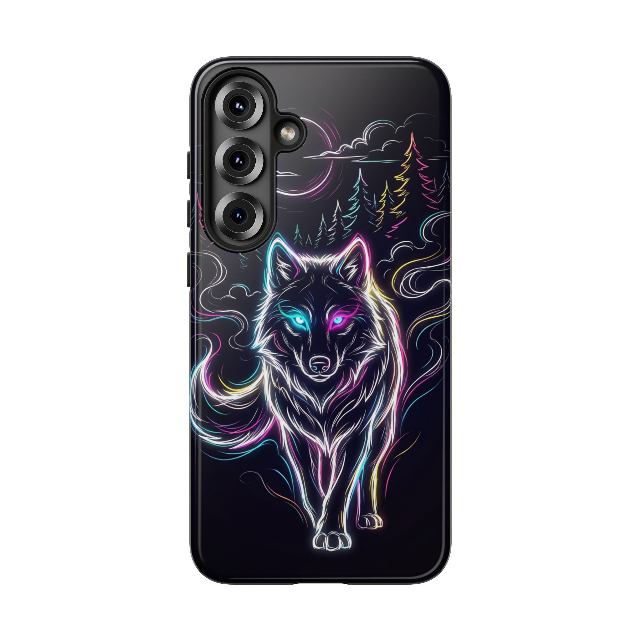 Neon Wolf Samsung Galaxy Phone Case | Mystic Glow Protective Tough Case