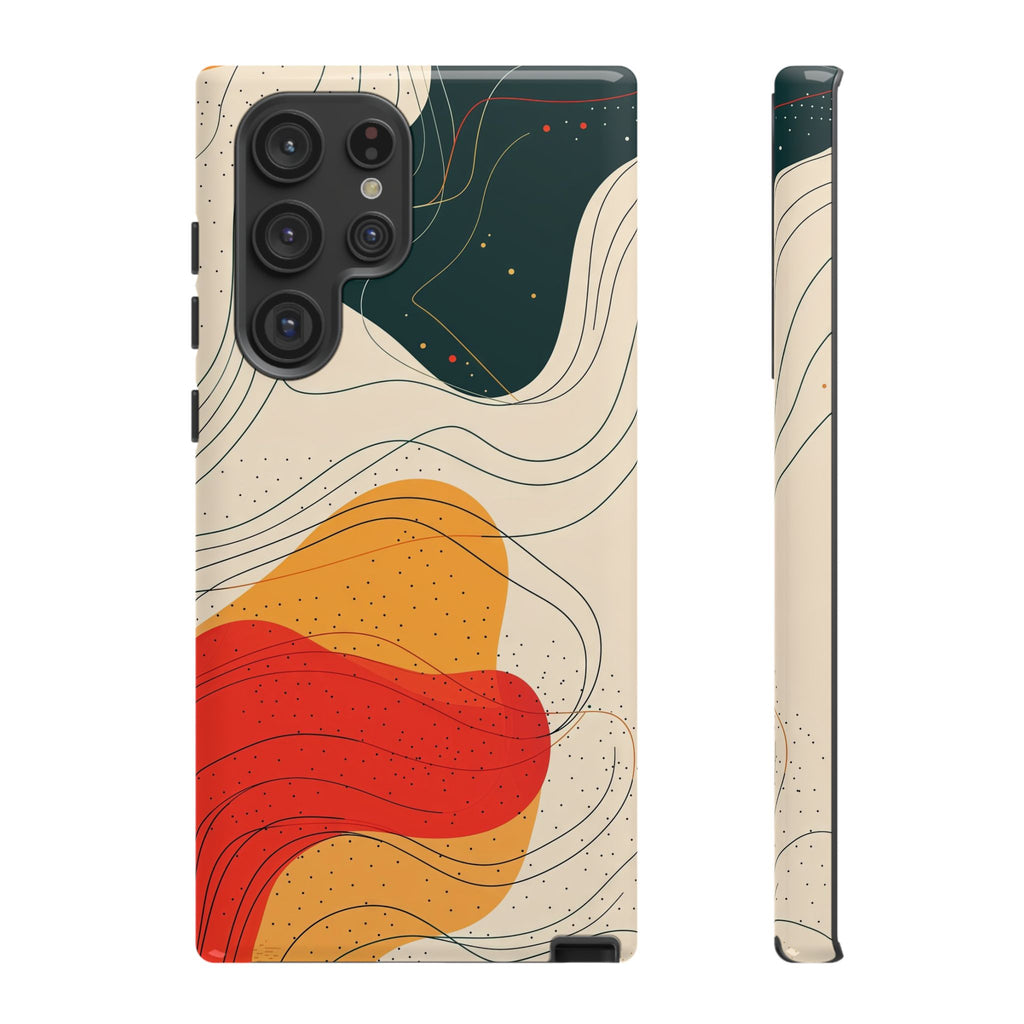 Abstract Retro Waves Samsung Galaxy Case | Colourful Modern Art