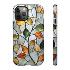 Stained Glass Autumn Leaves Mosaic iPhone Case