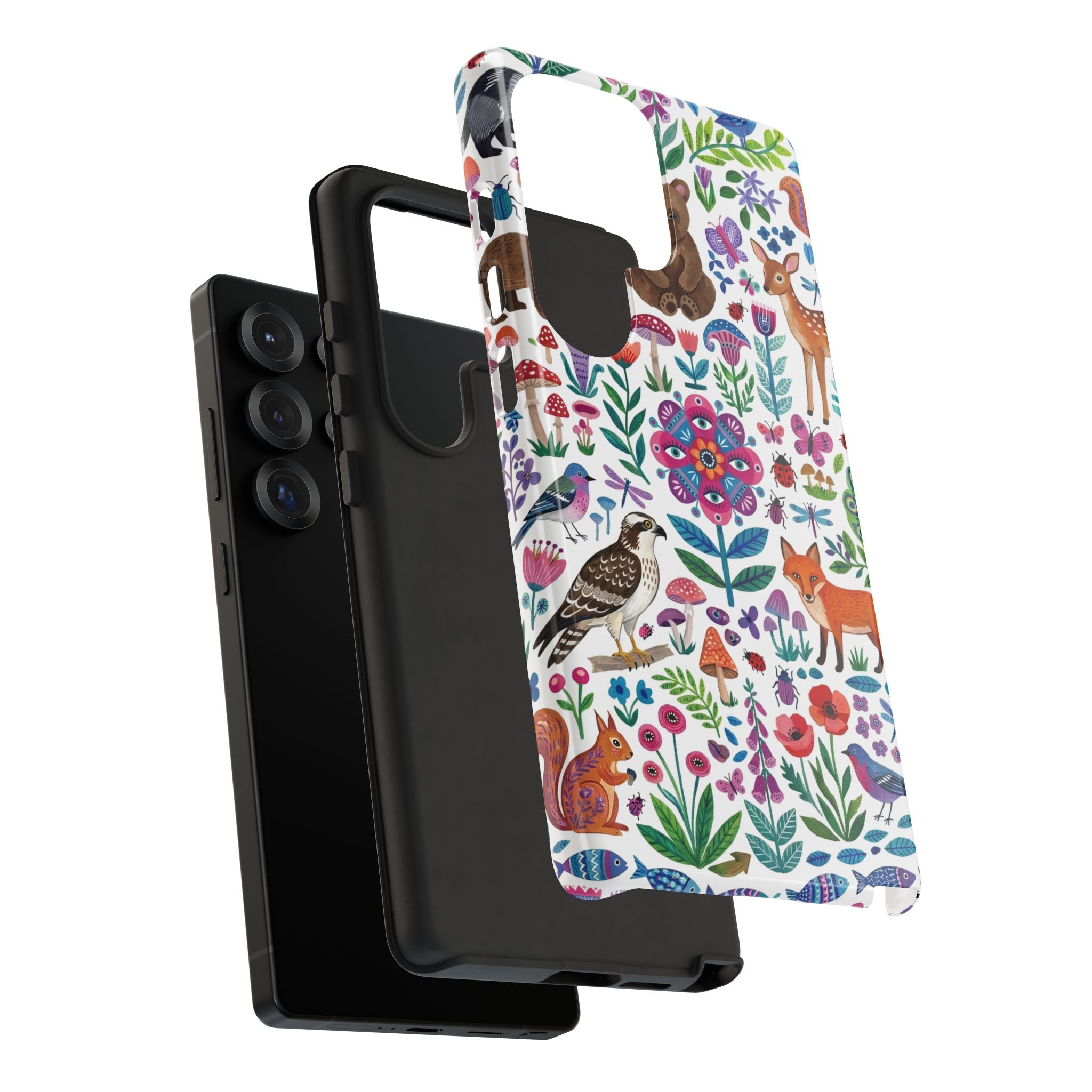 Wild Garden Samsung Galaxy Phone Case | Cute Forest Animals Floral Pattern Tough Case