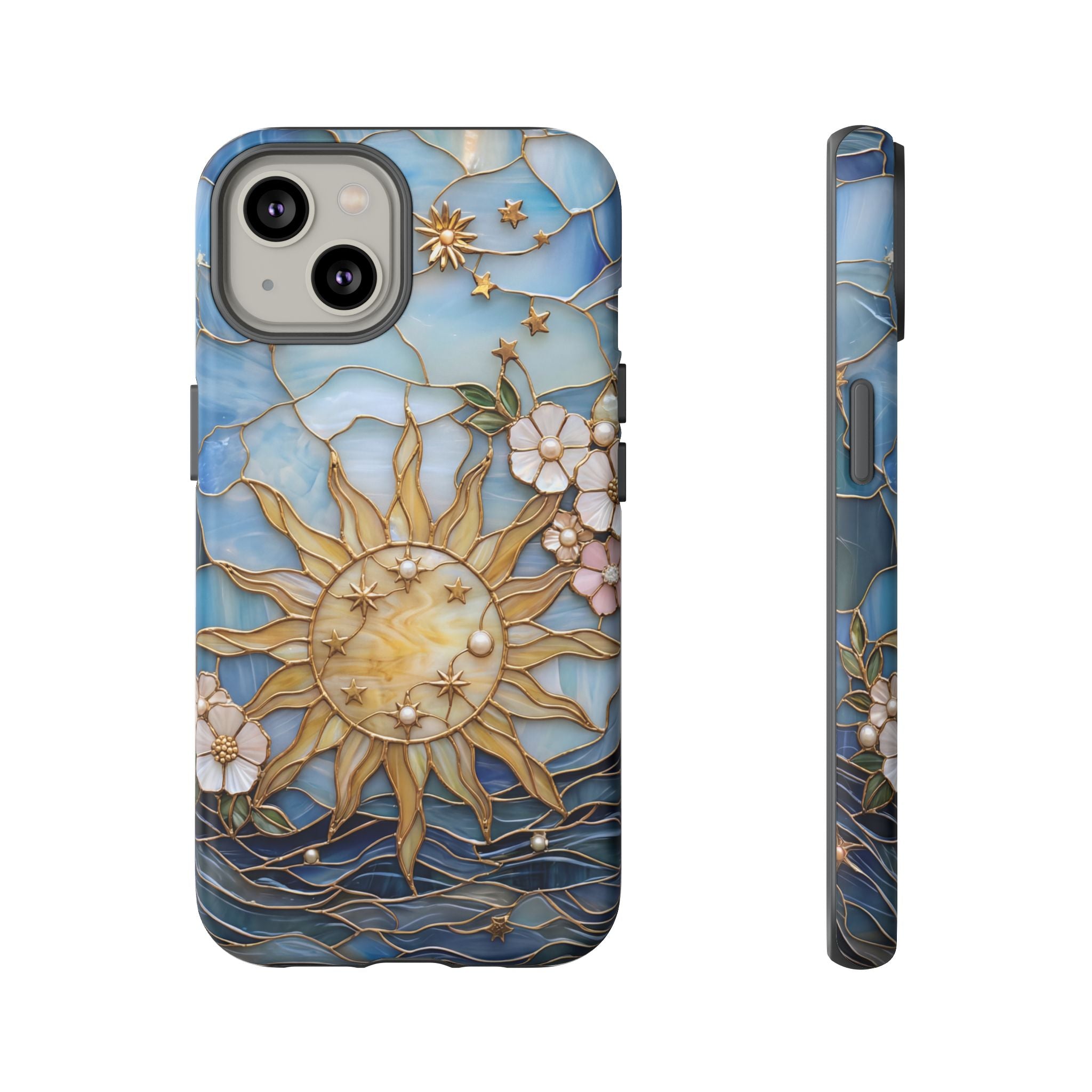Stained Glass Floral Sun & Sea Tough iPhone Case