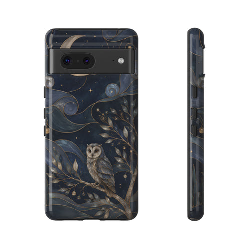 Barn Owl Google Pixel Phone Case | Midnight Forest Art Cover