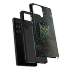 Moonlit Owl Samsung Galaxy Phone Case | Stained Glass Owl Phone Case
