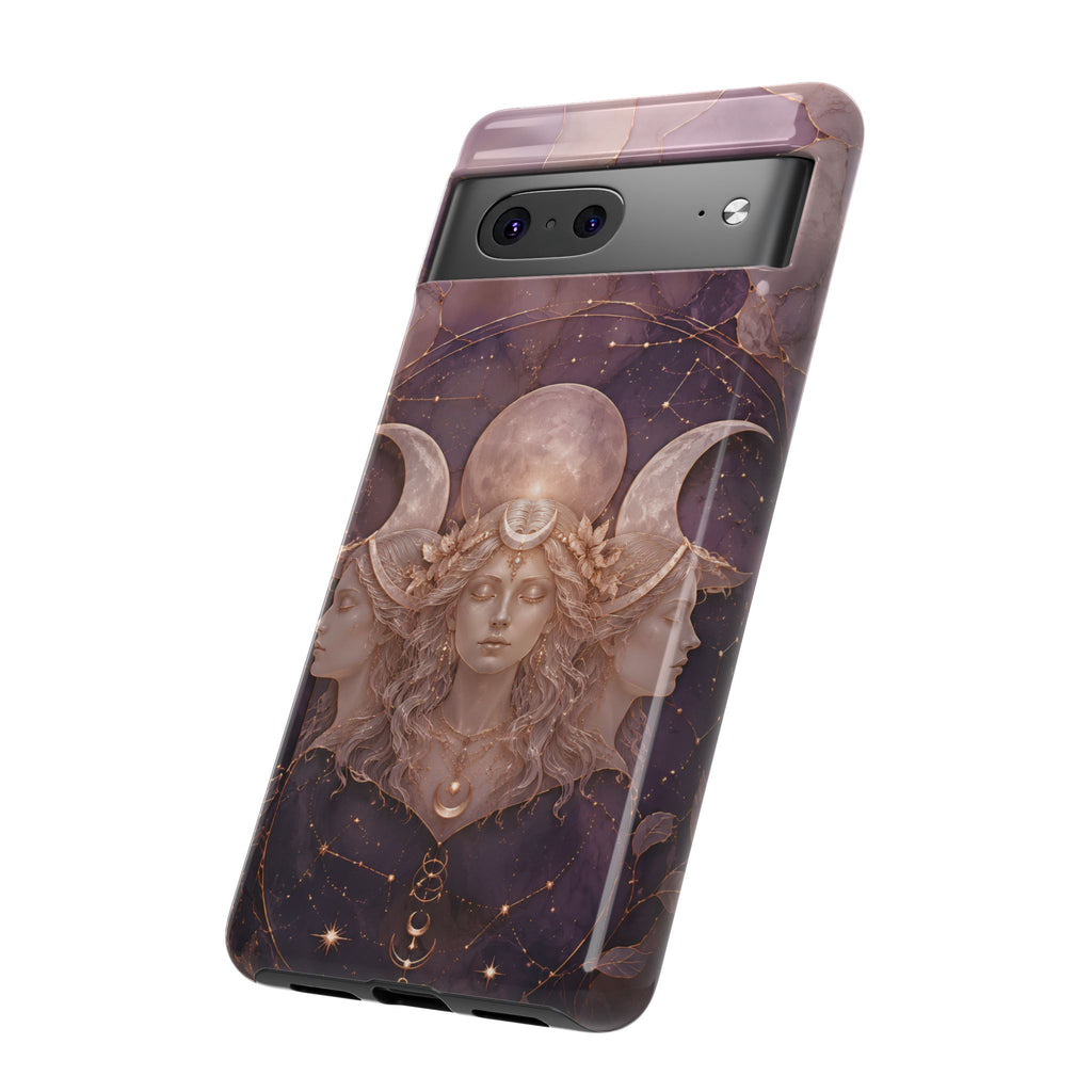 Triple Moon Goddess Google Pixel Phone Case | Witchy Celestial Phone Case