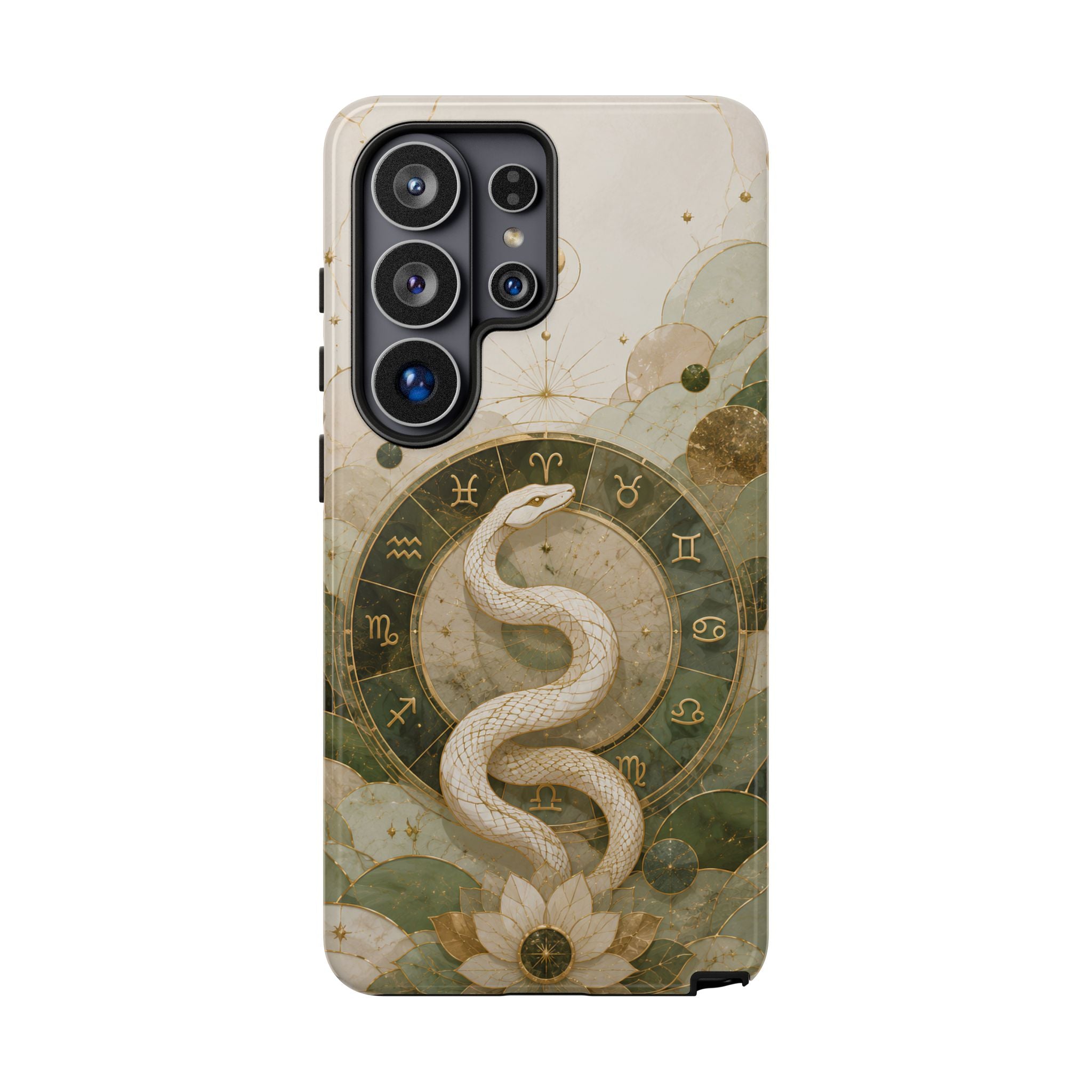 White Snake Samsung Galaxy Phone Case | Celestial Zodiac Phone Case