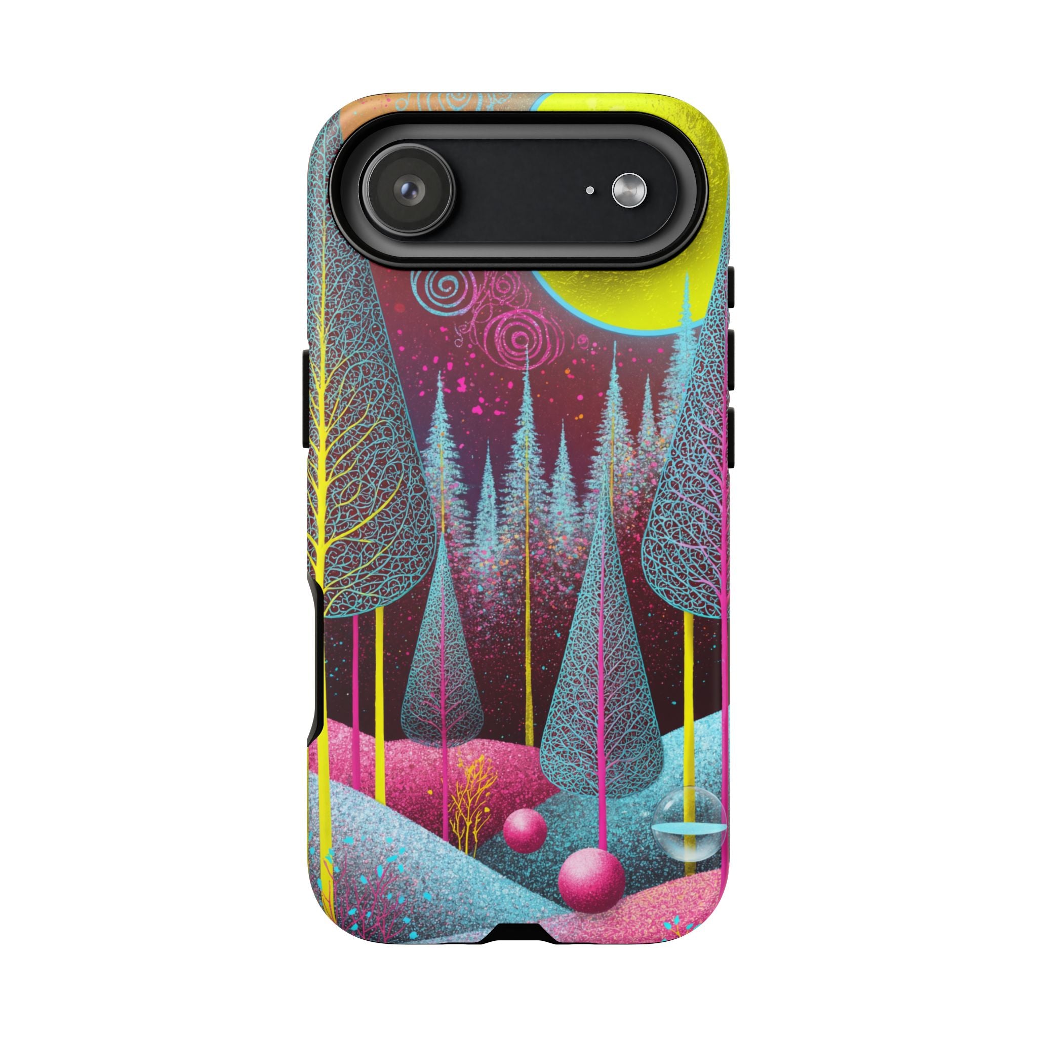 Neon Dreamscape Forest iPhone Case