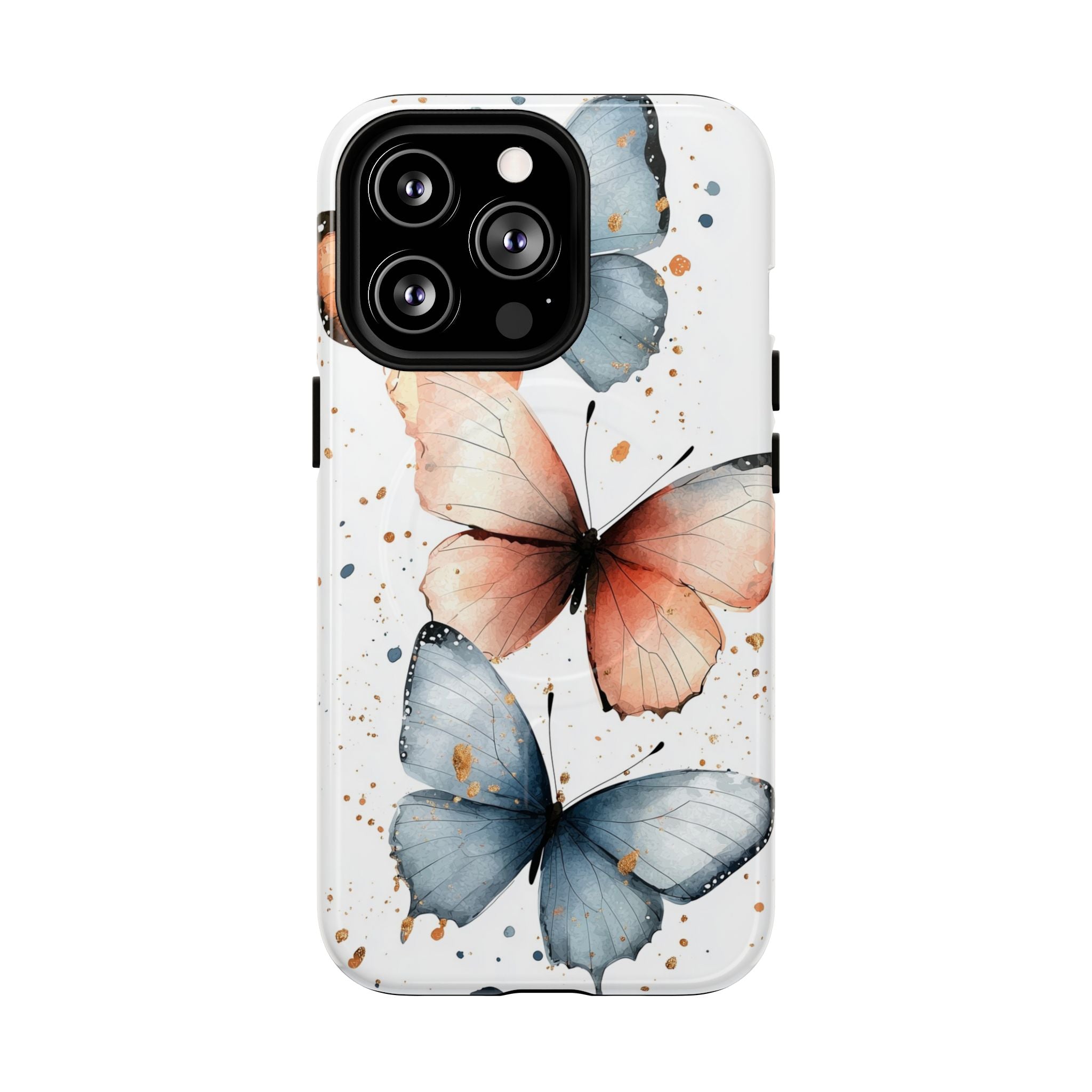 Custodia MagSafe resistente per iPhone con motivo farfalla acquerello