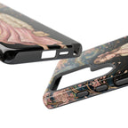 Floral Starry Night Samsung Galaxy Phone Case | Elegant Girl in Pink Dress