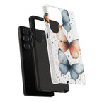 Watercolour Blue & Peach Butterfly Tough Samsung Galaxy Case