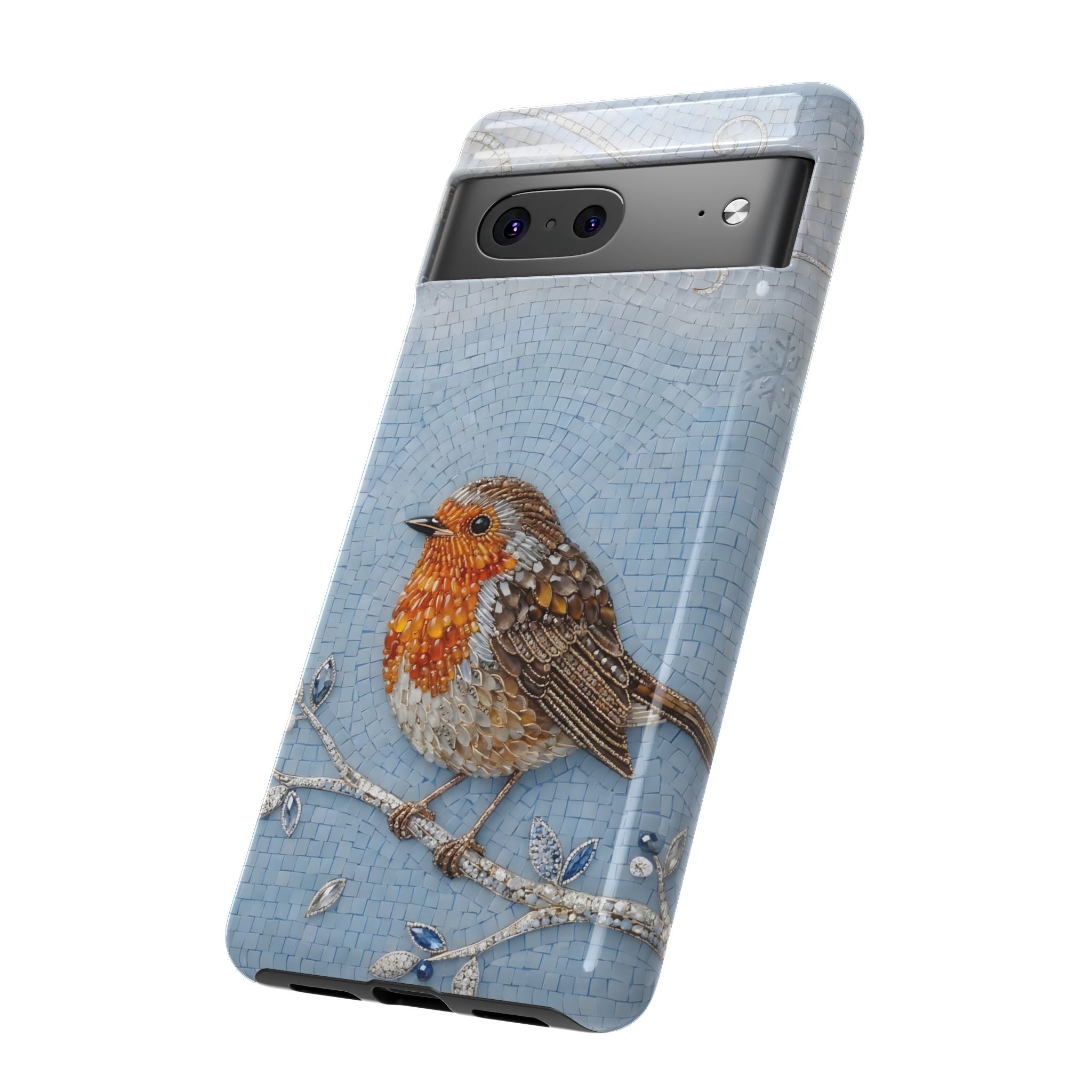 Robin Winter Google Pixel Phone Case — Protective Floral Bird Design