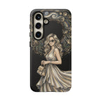 Custodia per telefono Samsung Galaxy robusta con ghirlanda floreale donna elegante