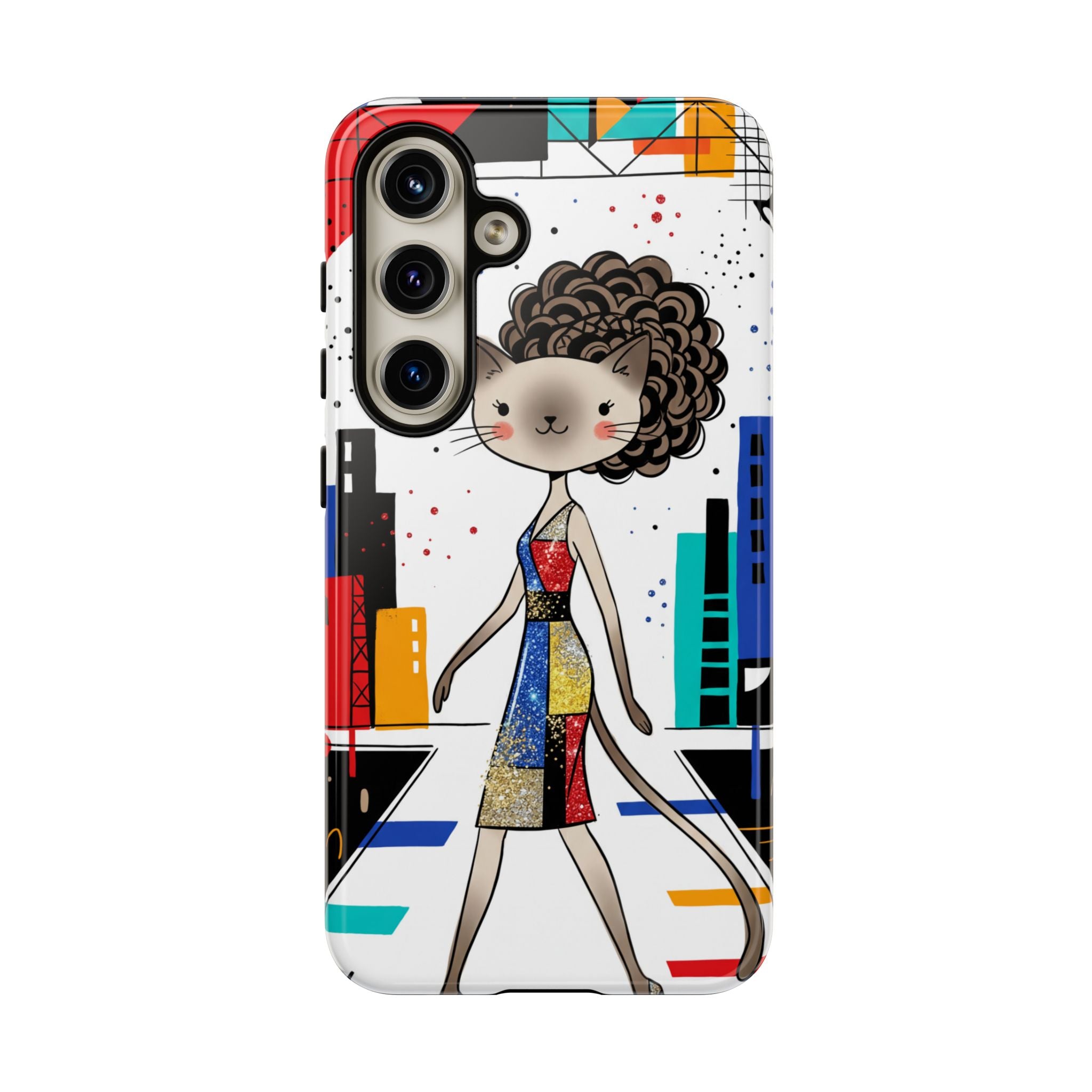 Catwalk City Samsung Galaxy Phone Case | Cute Fashion Cat