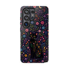 Celestial Black Cat Samsung Galaxy Phone Case | Whimsigoth Floral