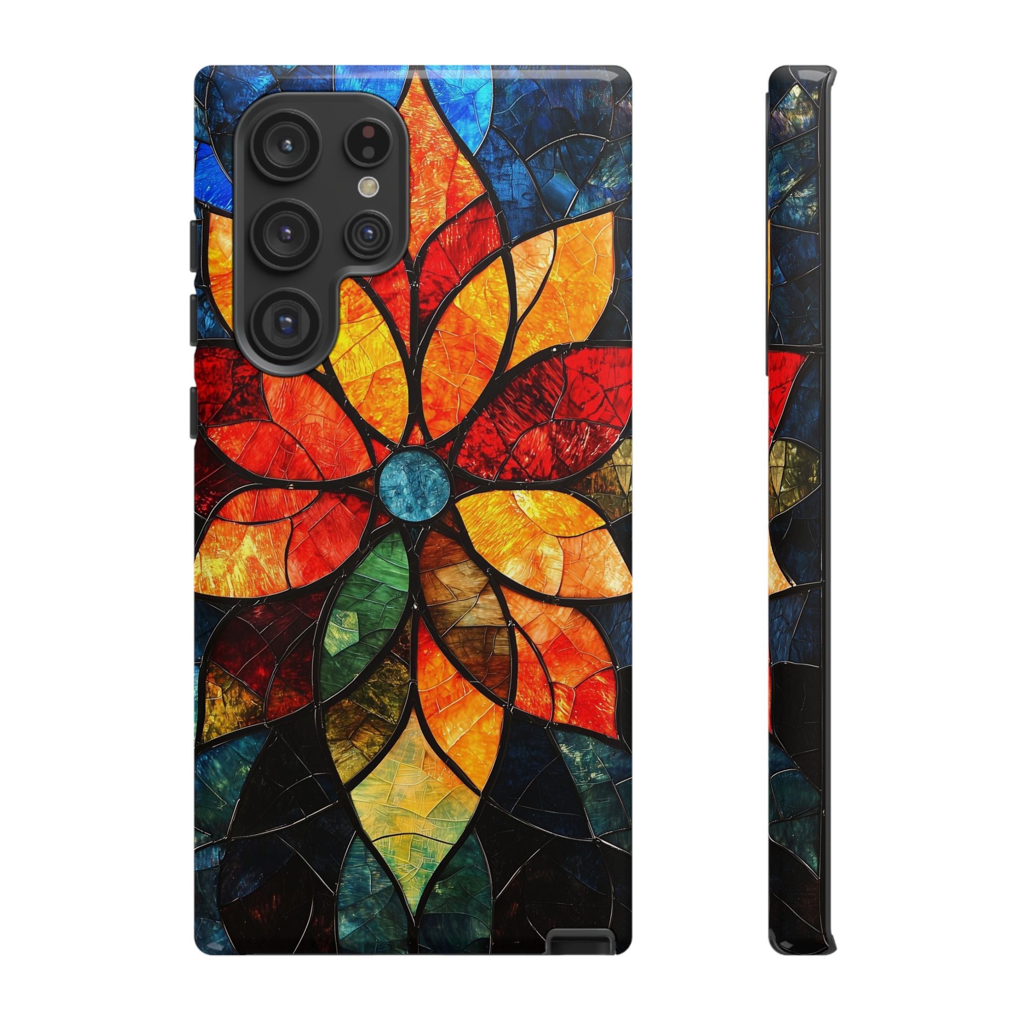Stained Glass Flower Samsung Galaxy Case — Colourful Mosaic Protective Cover