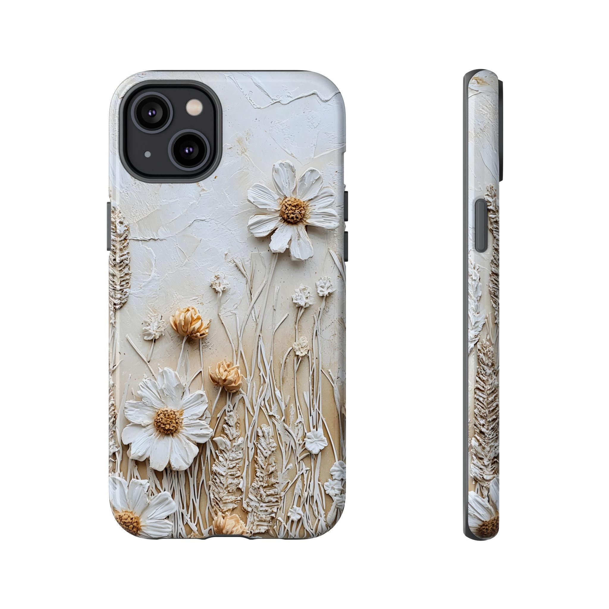 Textured Daisy Art Floral Relief iPhone Case
