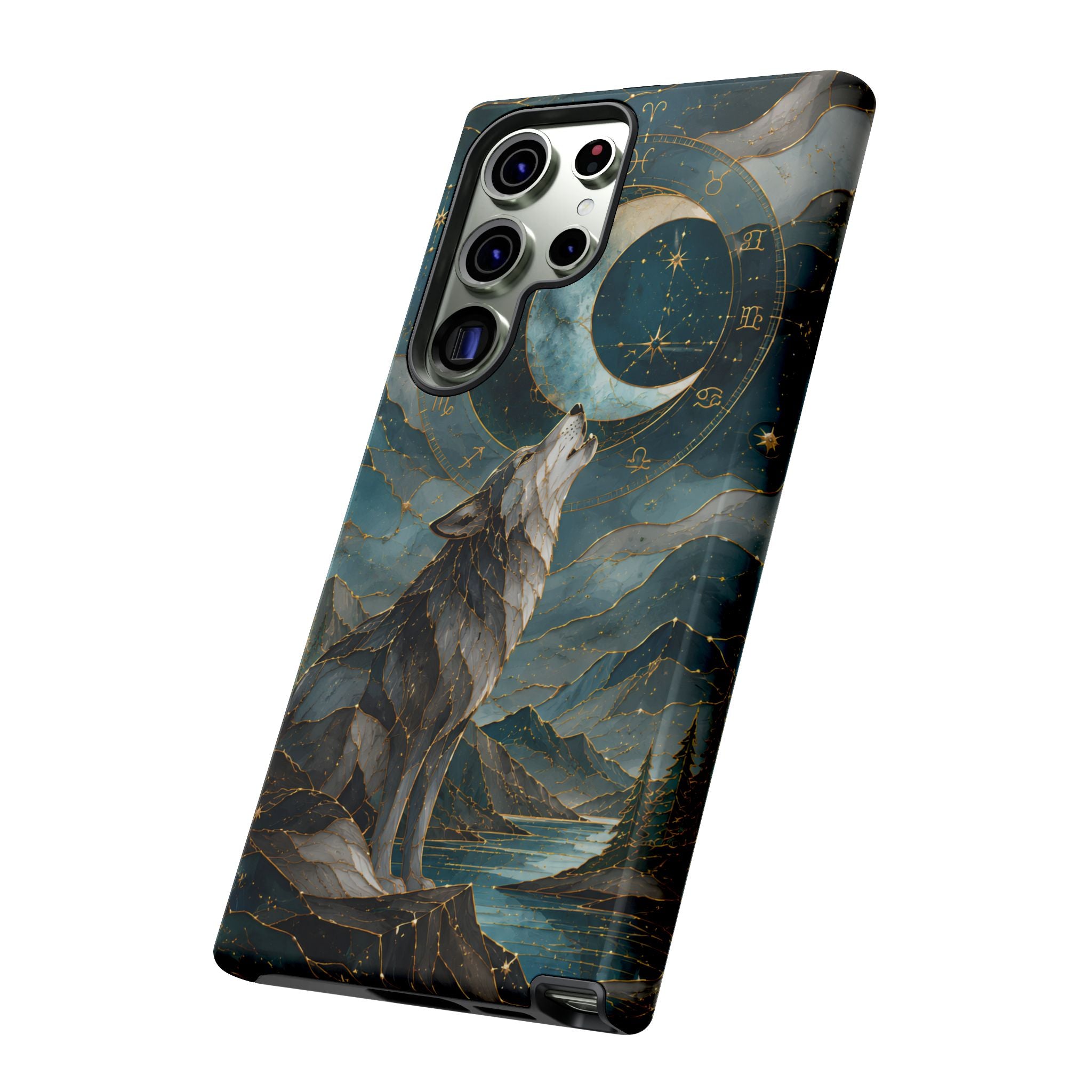 Wolf Moon Samsung Galaxy Phone Case | Celestial Wolf Phone Case
