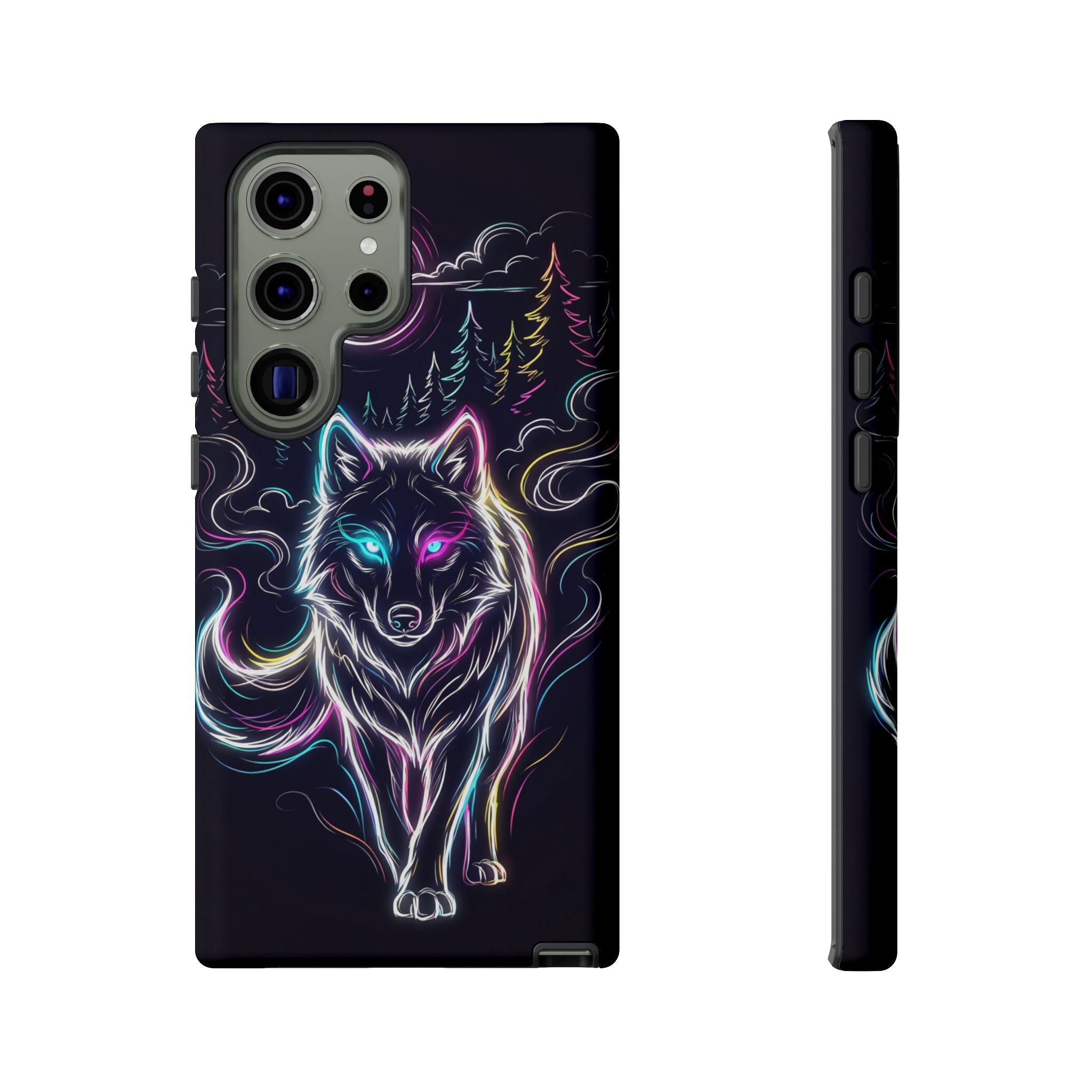 Neon Wolf Samsung Galaxy Phone Case | Mystic Glow Protective Tough Case