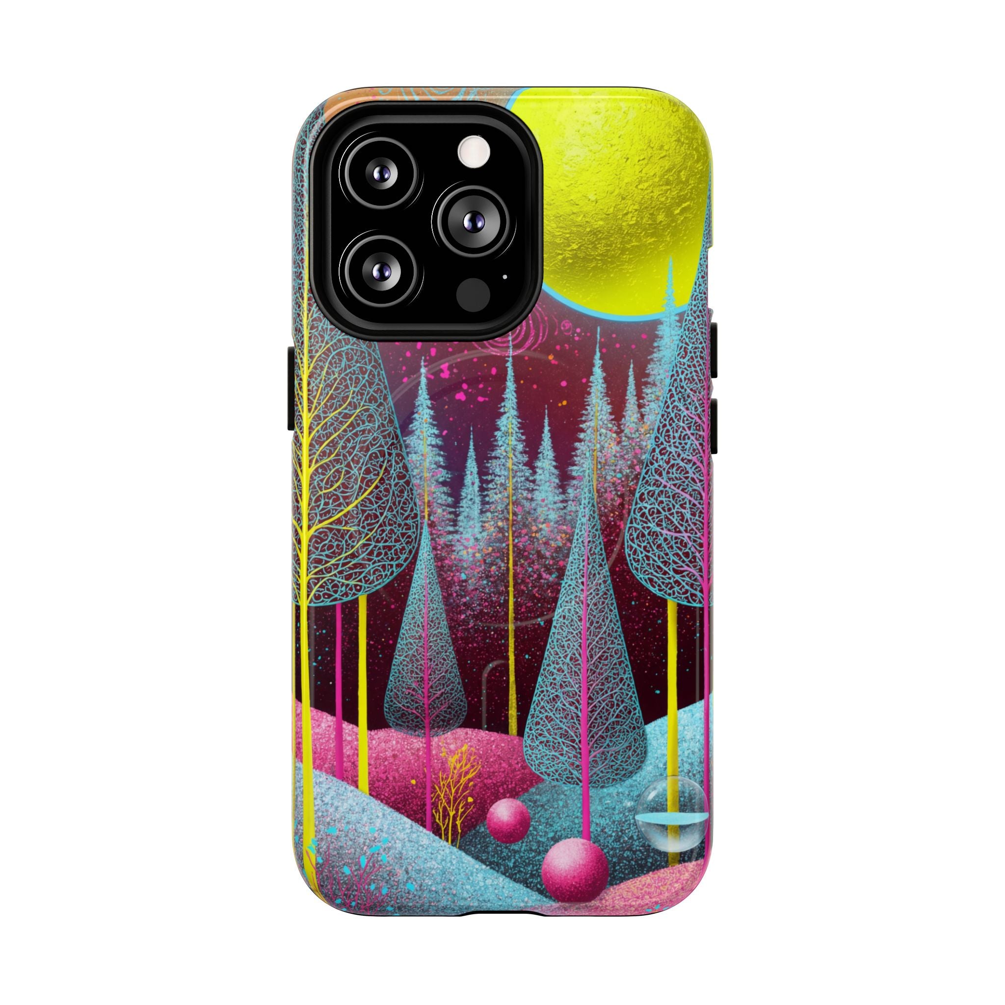 Custodia rigida MagSafe per iPhone Neon Forest