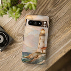 Lighthouse Google Pixel Phone Case | Coastal Stained Glass Phone Case