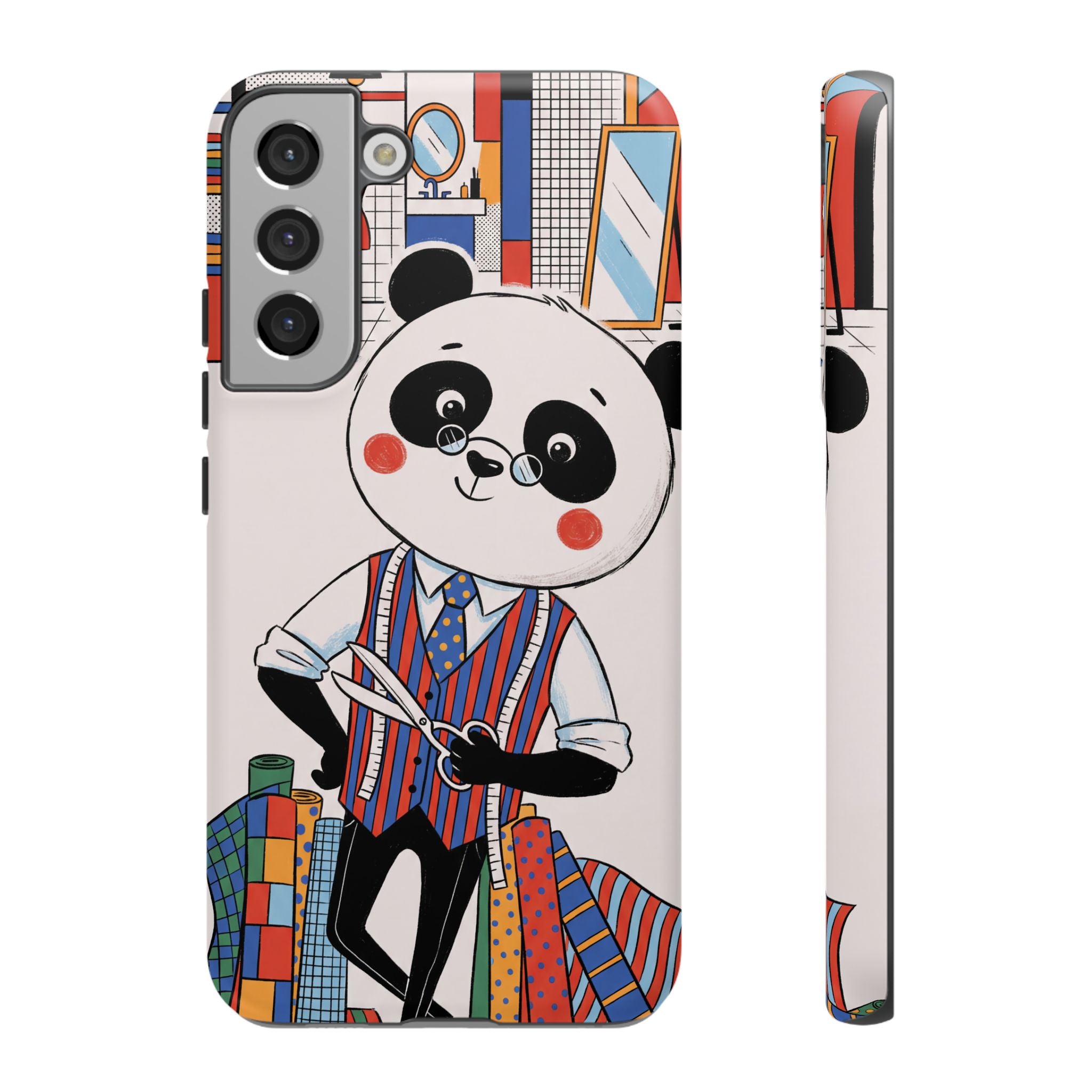 Panda Tailor Samsung Galaxy Phone Case | Cute Seamstress Cartoon