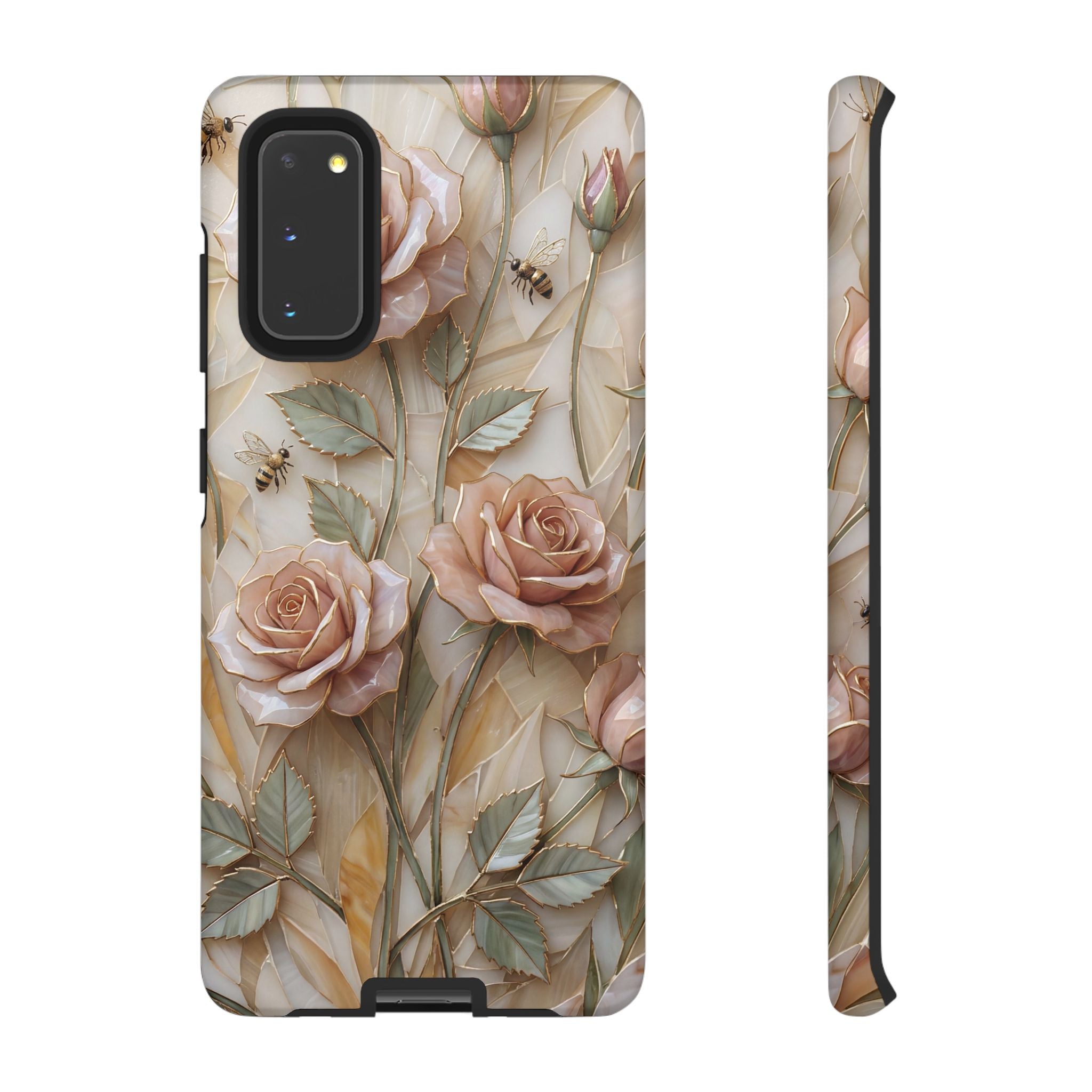 Vintage Blush Rose Floral Tough Samsung Galaxy Protective Cover