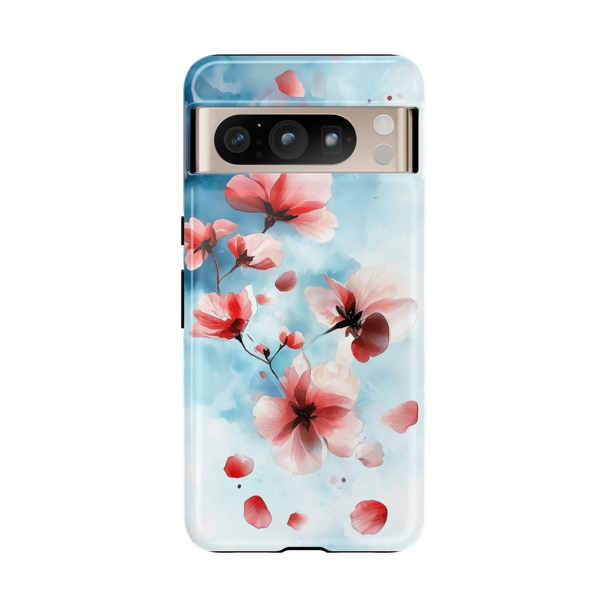 Floral Cherry Blossom Google Pixel Case | Pastel Pink Blue