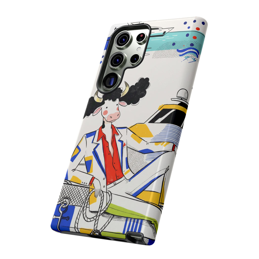 Nautical Cow Graphic Protective Samsung Galaxy Phone Case