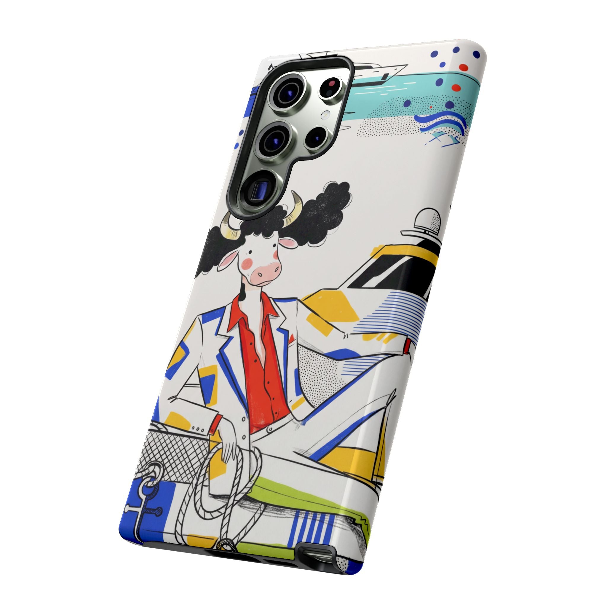 Nautical Cow Graphic Protective Samsung Galaxy Phone Case