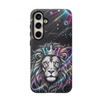 Galaxy Lion Samsung Galaxy Phone Case | Neon Crowned Lion Protective Case