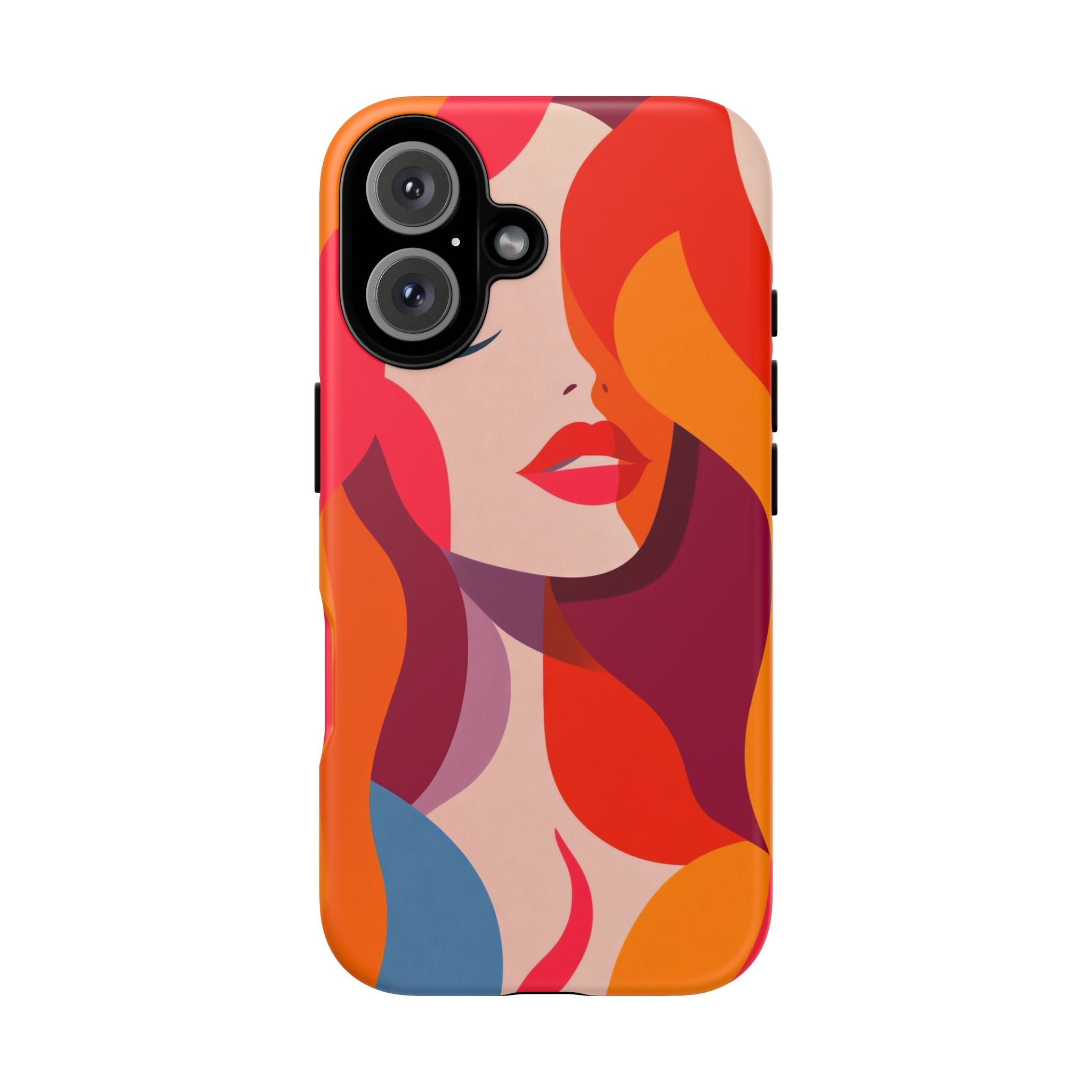 Retro Pop Art Woman iPhone Case | Bold Colourful Abstract Portrait