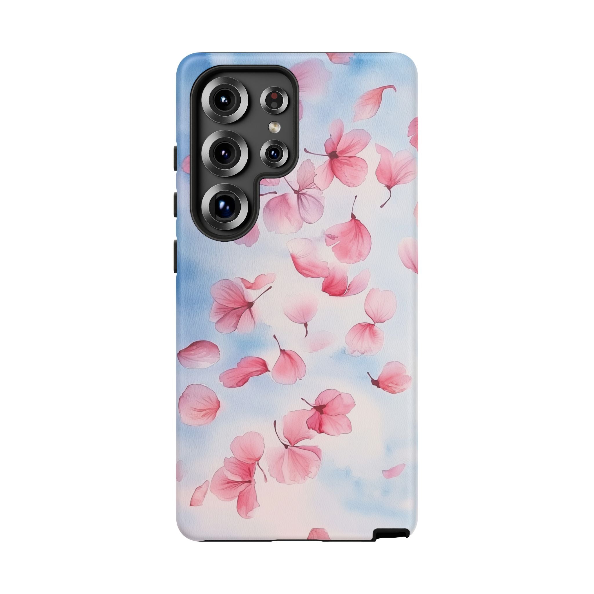 Floral Petal Tough Samsung Galaxy Case | Pink Falling Blossoms