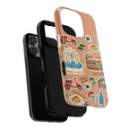 Rome Italy Travel Tough iPhone Case | Terracotta Scrapbook Sticker Cover