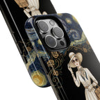 Vintage Starry Night Fashion iPhone Case | Elegant Lady in White Dress