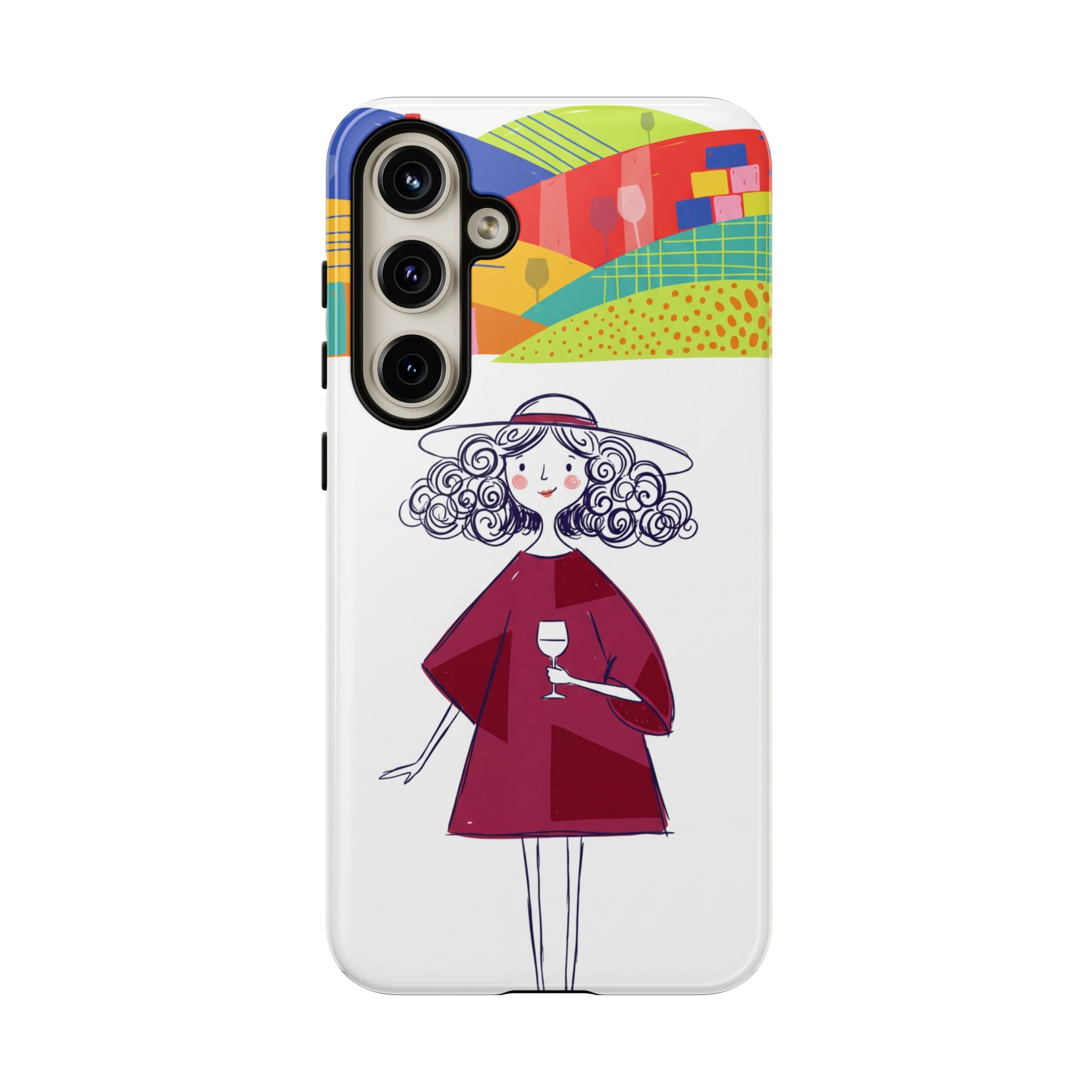 Colourful Artistic Wine Lady Samsung Galaxy Phone Case