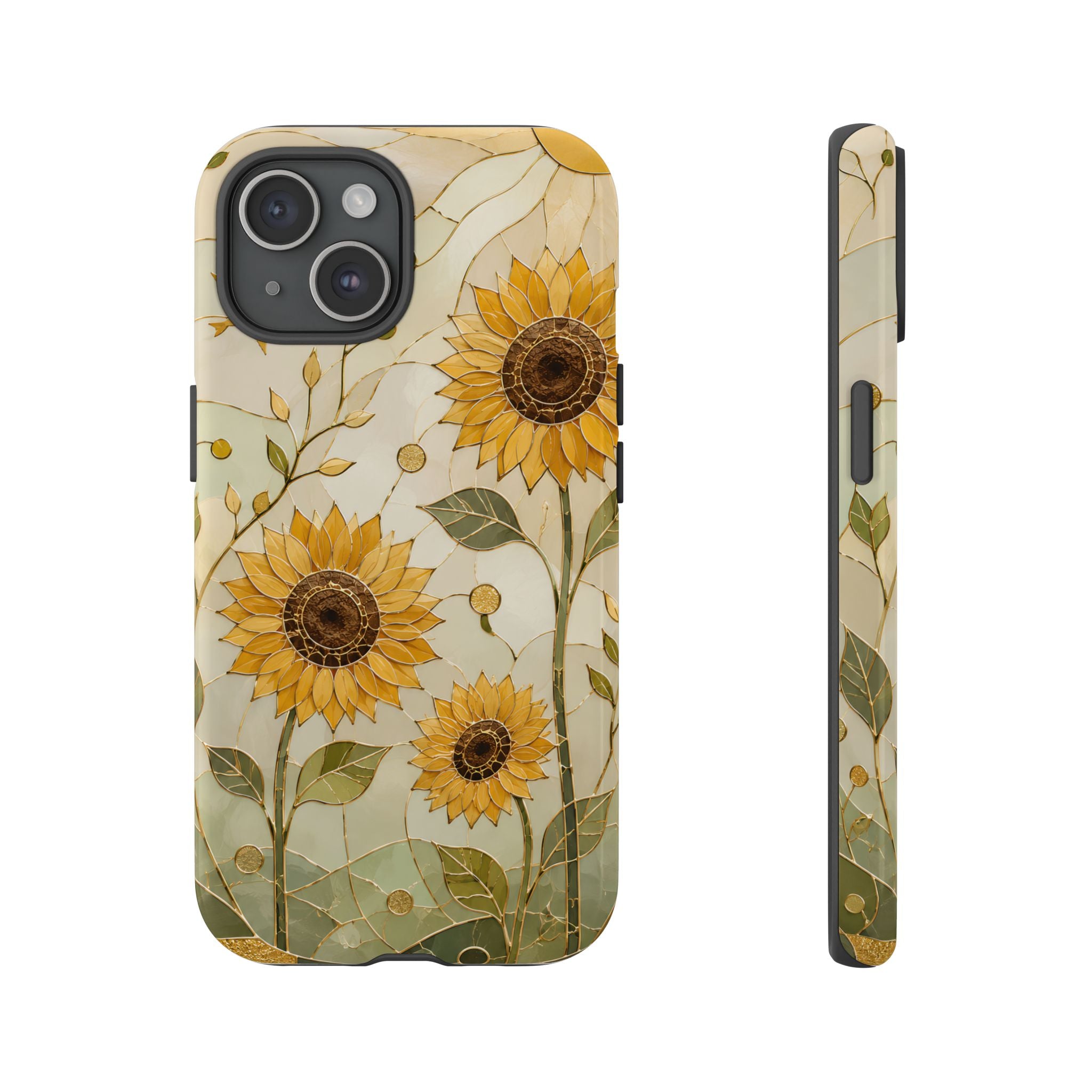 Sunflower iPhone Case | Stained Glass Floral iPhone Case