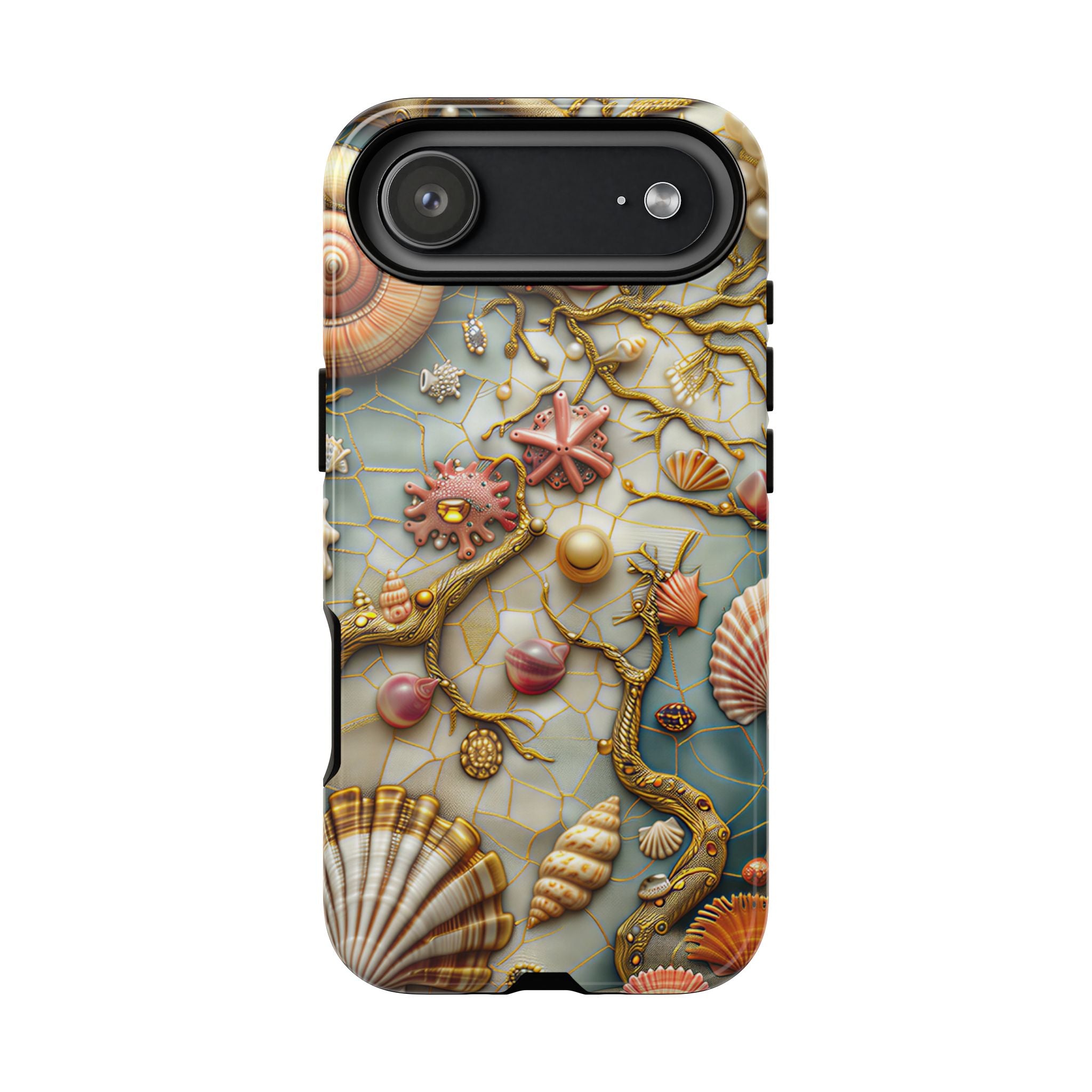 Decorative Seashell & Pearl Beach Design iPhone Case
