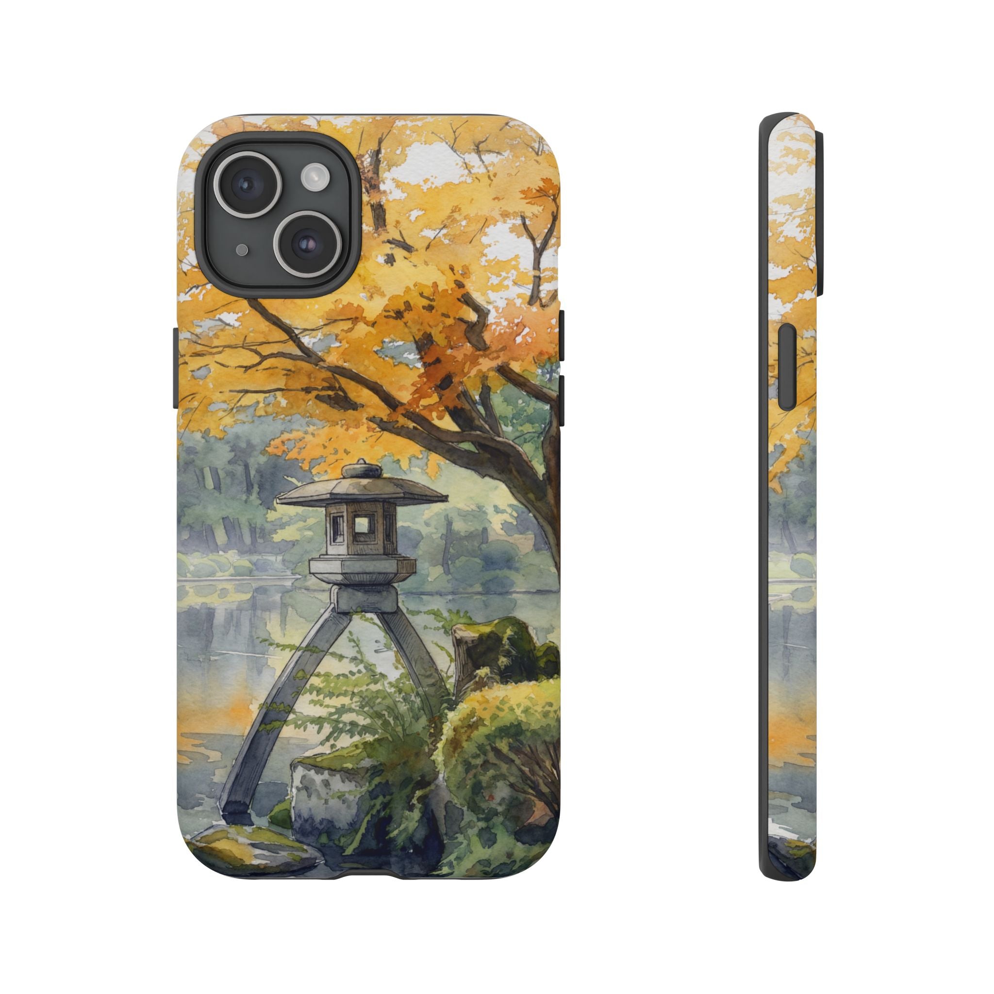 Autumn Japanese Garden iPhone Case | Scenic Lantern Fall