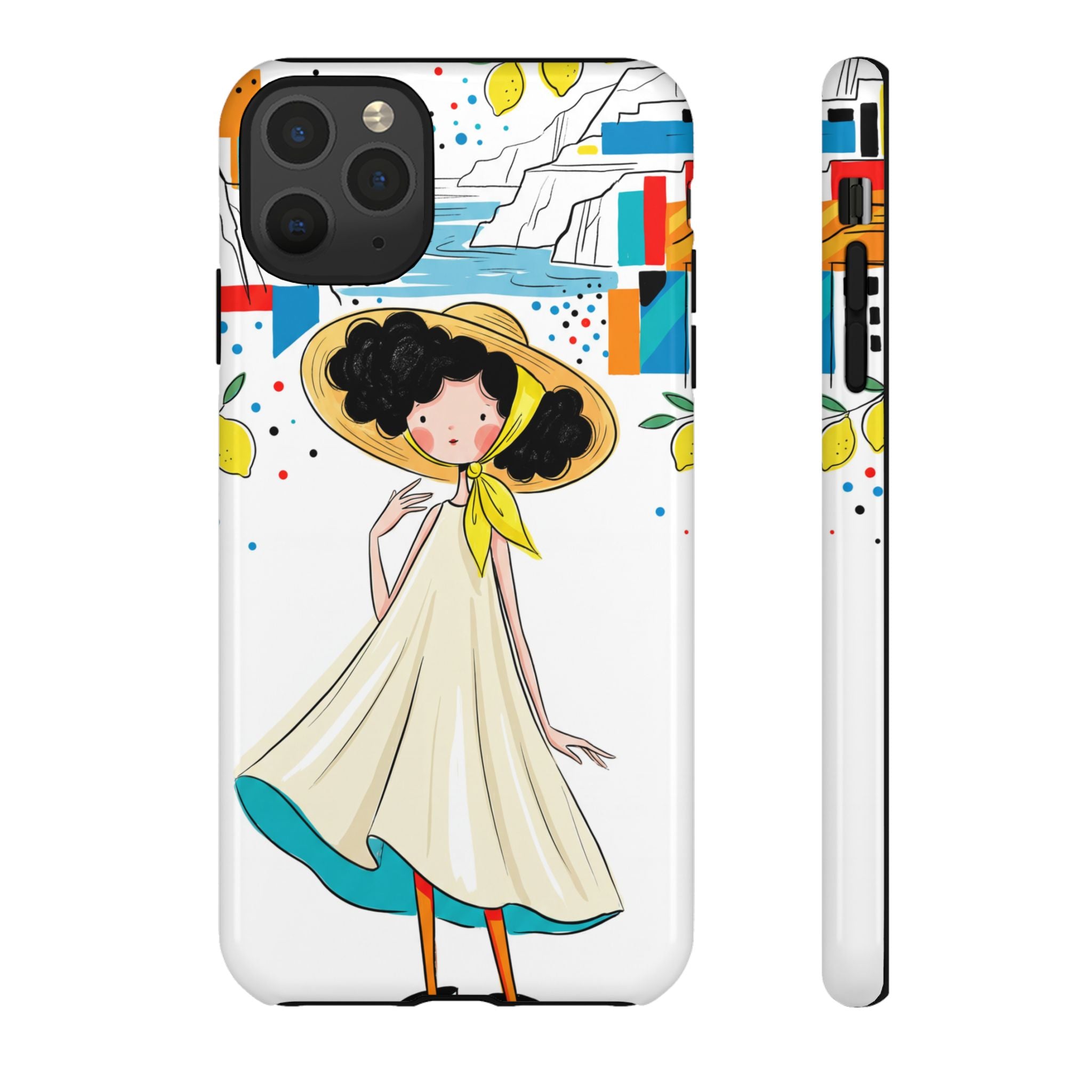 Cute Summer Girl iPhone Case | Whimsical Coastal Illustration Protective Case