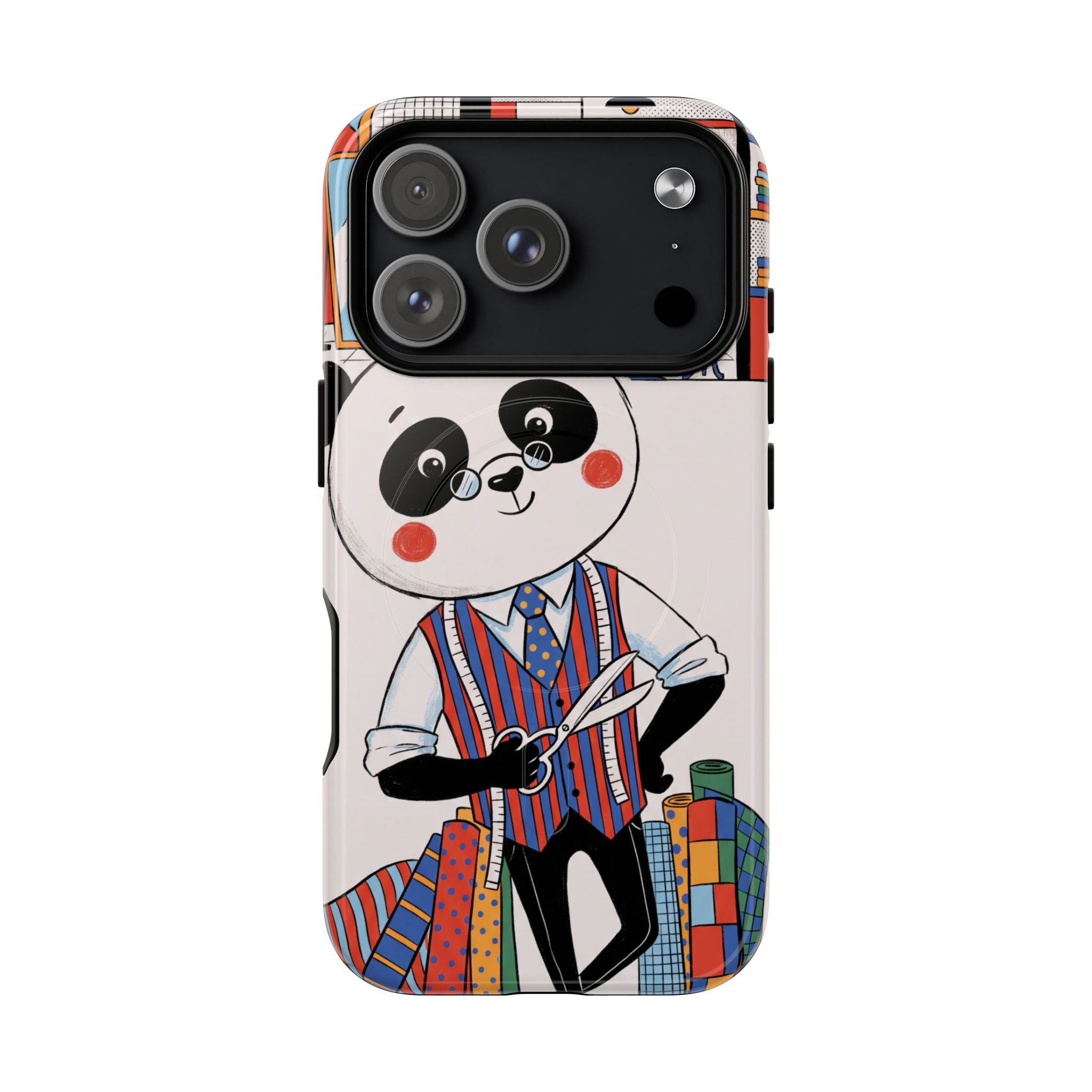 Panda Tailor MagSafe iPhone Case | Cute Seamstress Cartoon