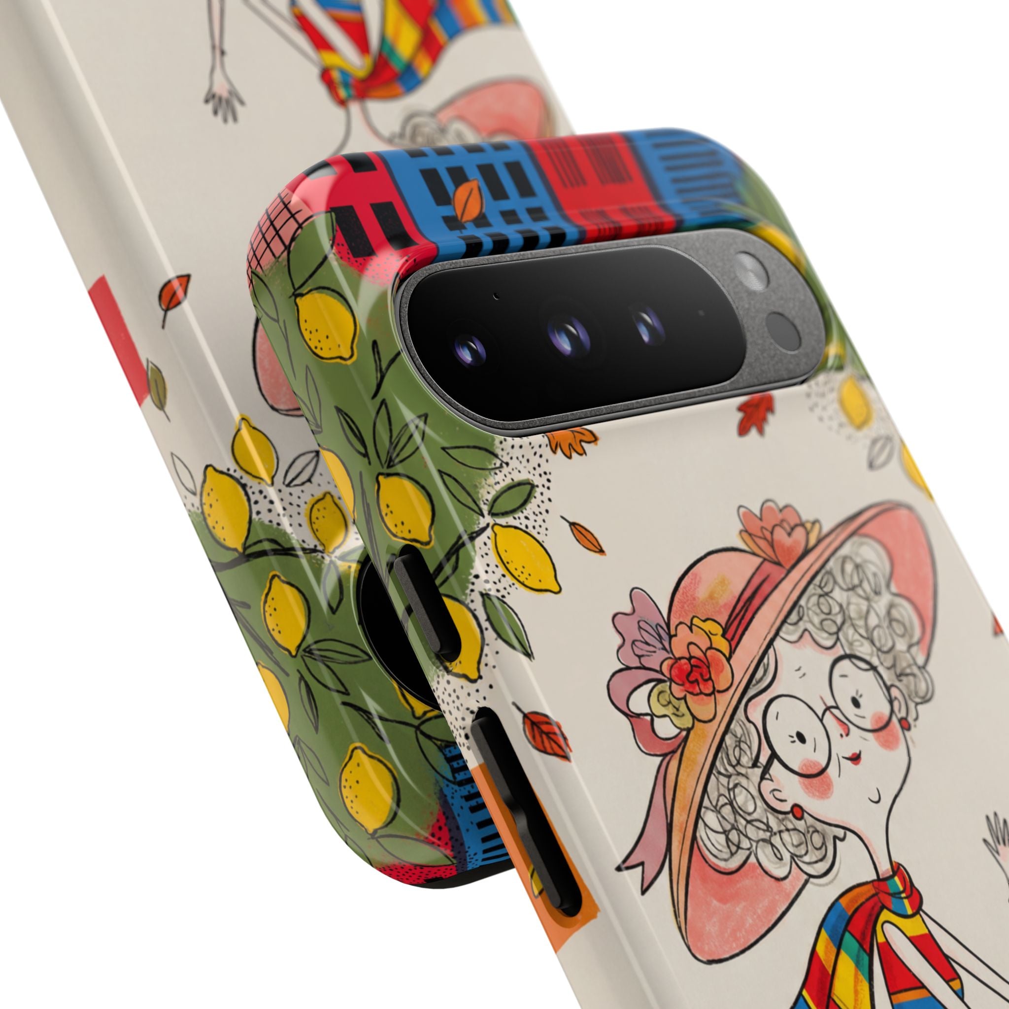 Vintage Scooter Granny Google Pixel Phone Case | Colourful Retro Elderly Lady Design