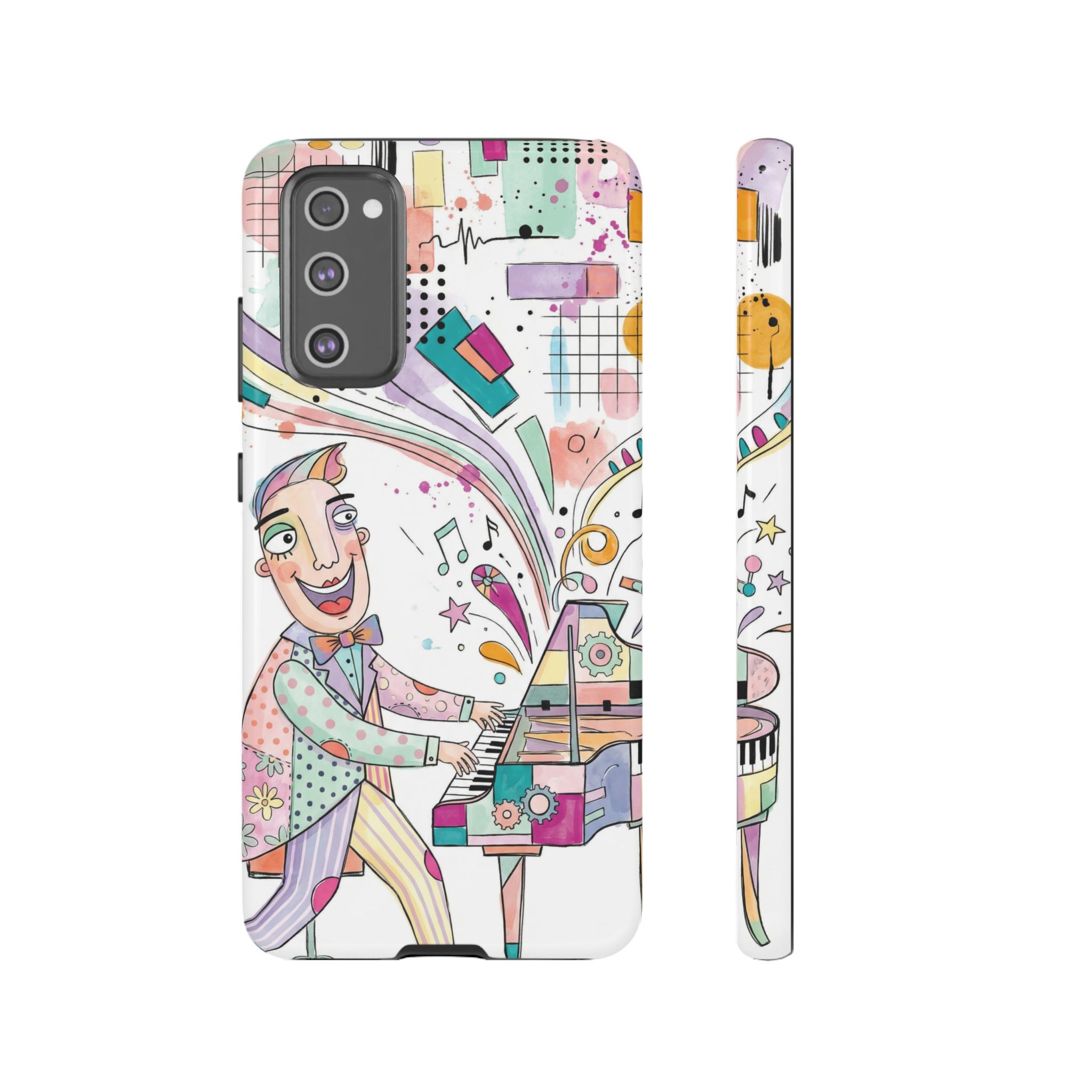 Musical Pianist Samsung Galaxy Phone Case | Colorful Whimsical Piano Art