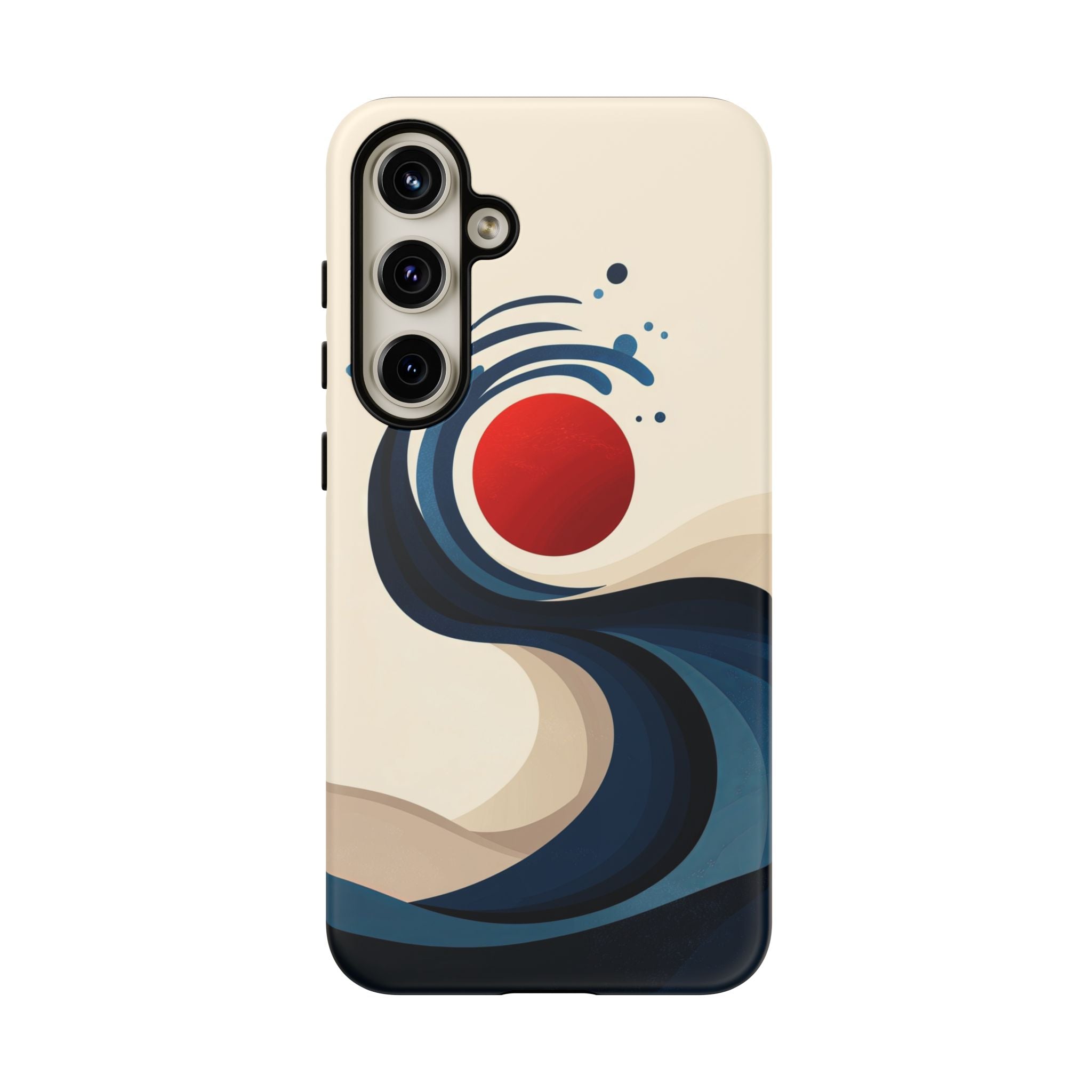 Abstract Wave Samsung Galaxy Case | Red Sun Ocean Art
